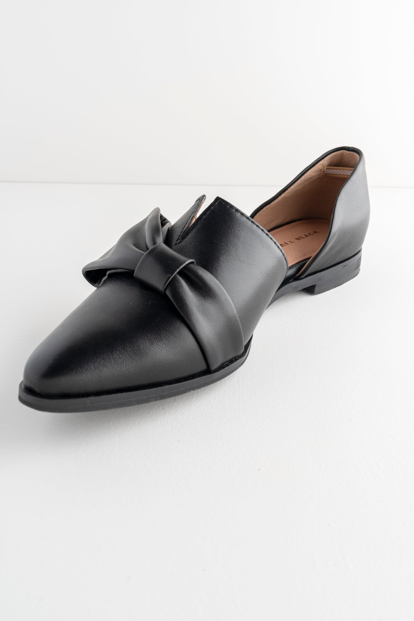 All Black Half Bow D'Orsay, Black 