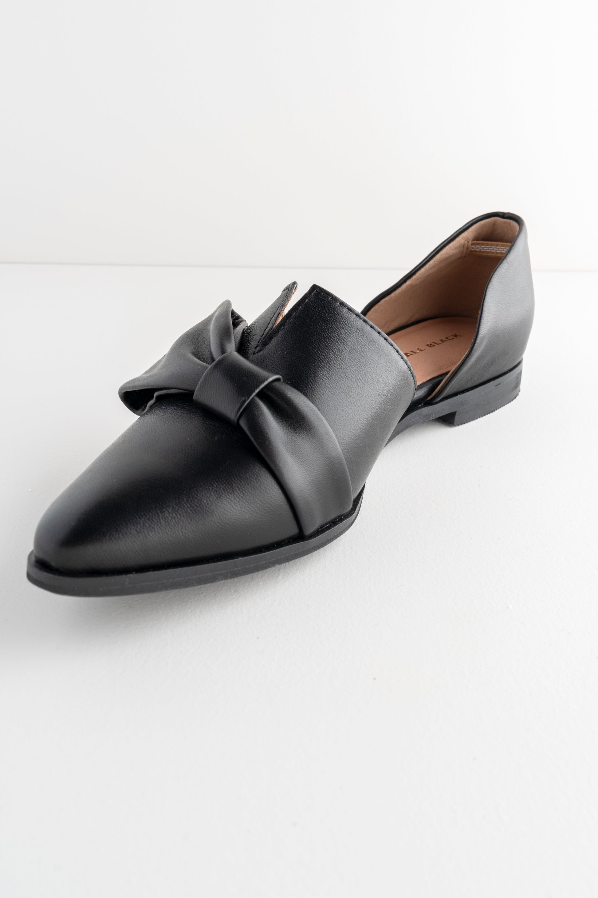 All Black Half Bow D'Orsay, Black 