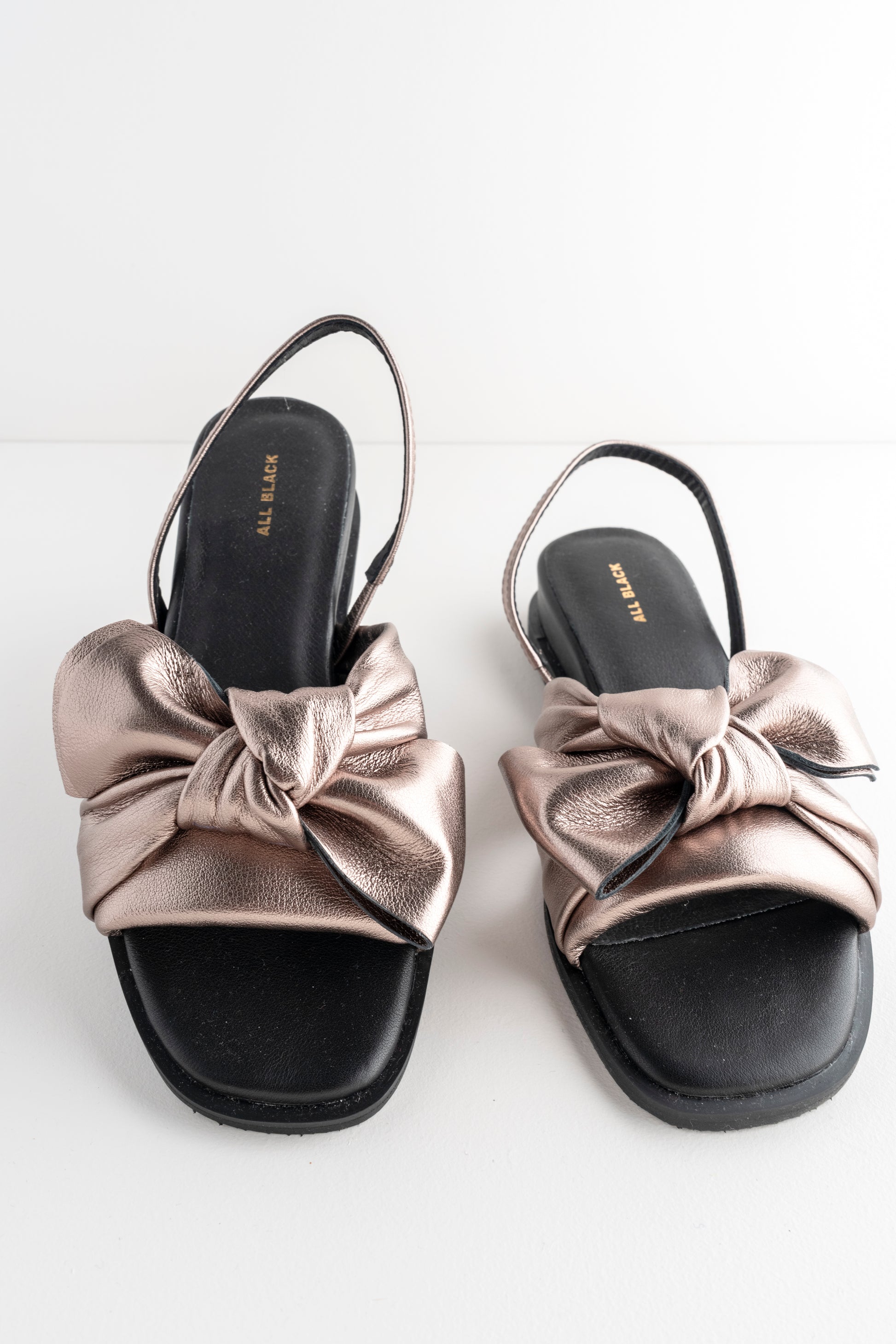 All Black Nu Bow & Sling Show, Pewter 