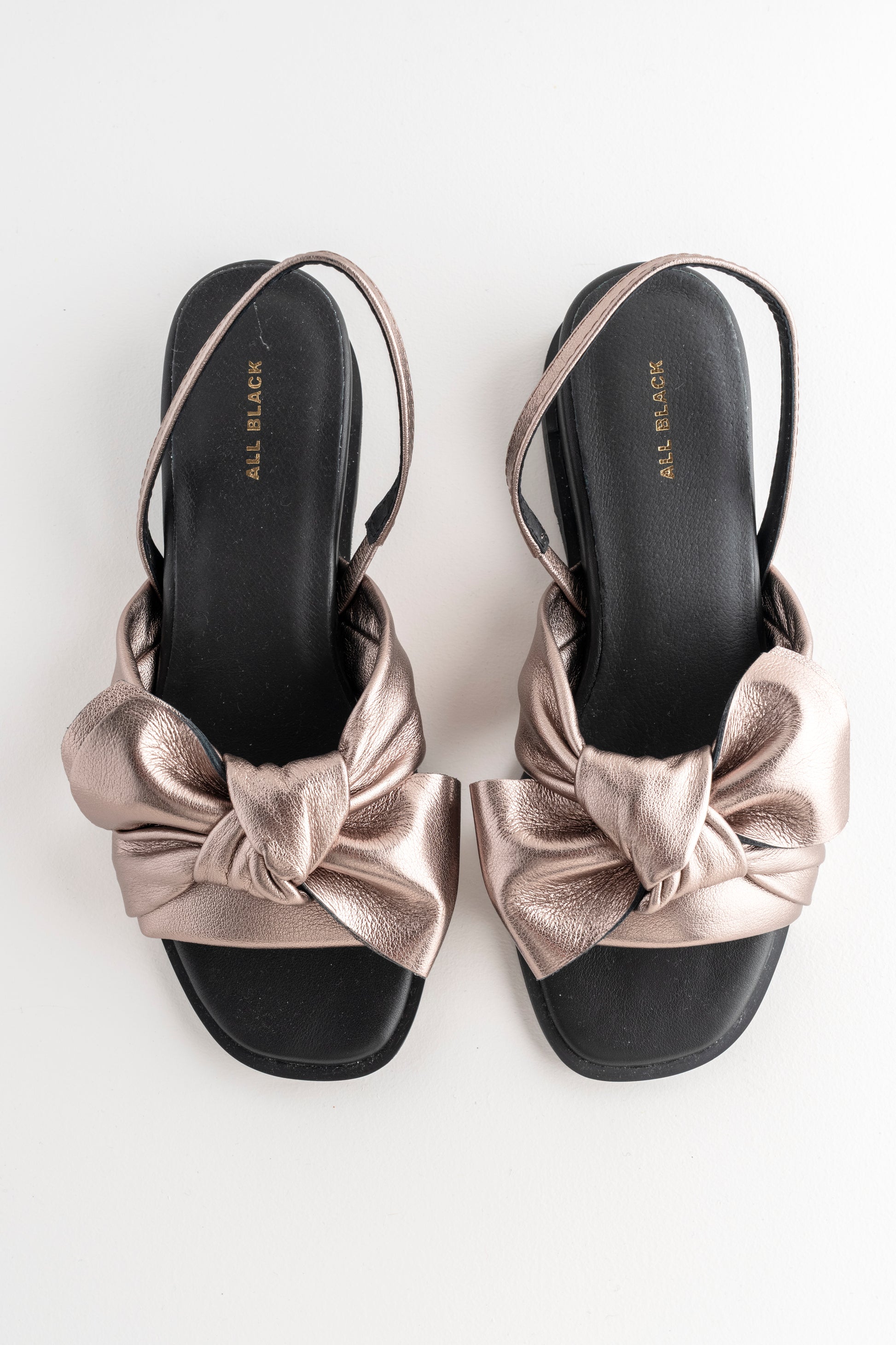 All Black Nu Bow & Sling Show, Pewter 