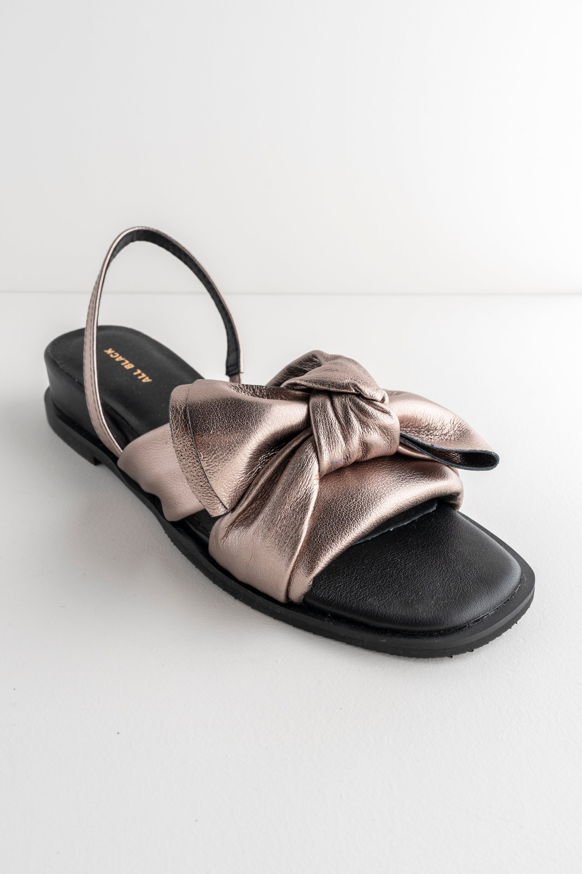 All Black Nu Bow & Sling Show, Pewter 