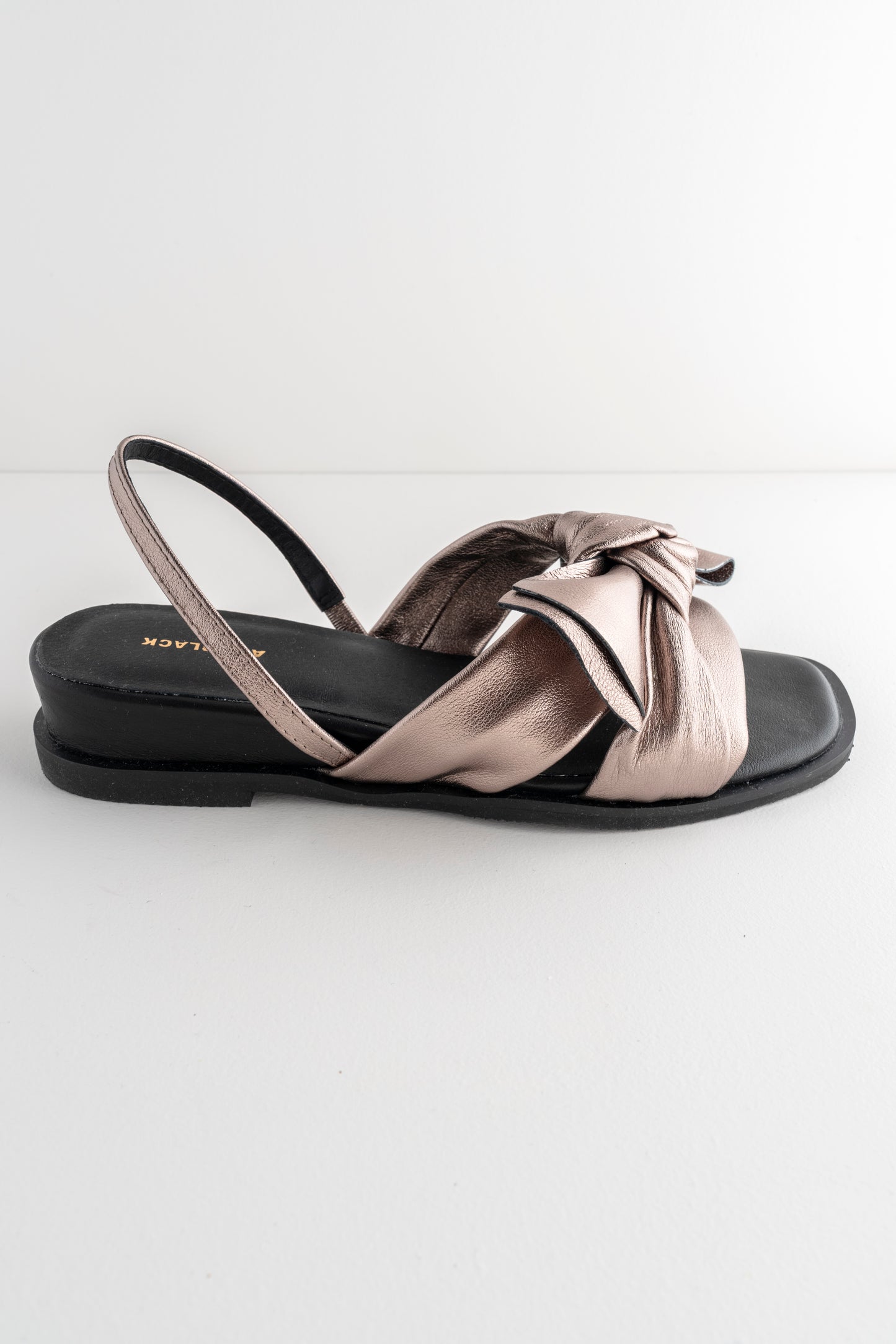 All Black Nu Bow & Sling Show, Pewter 