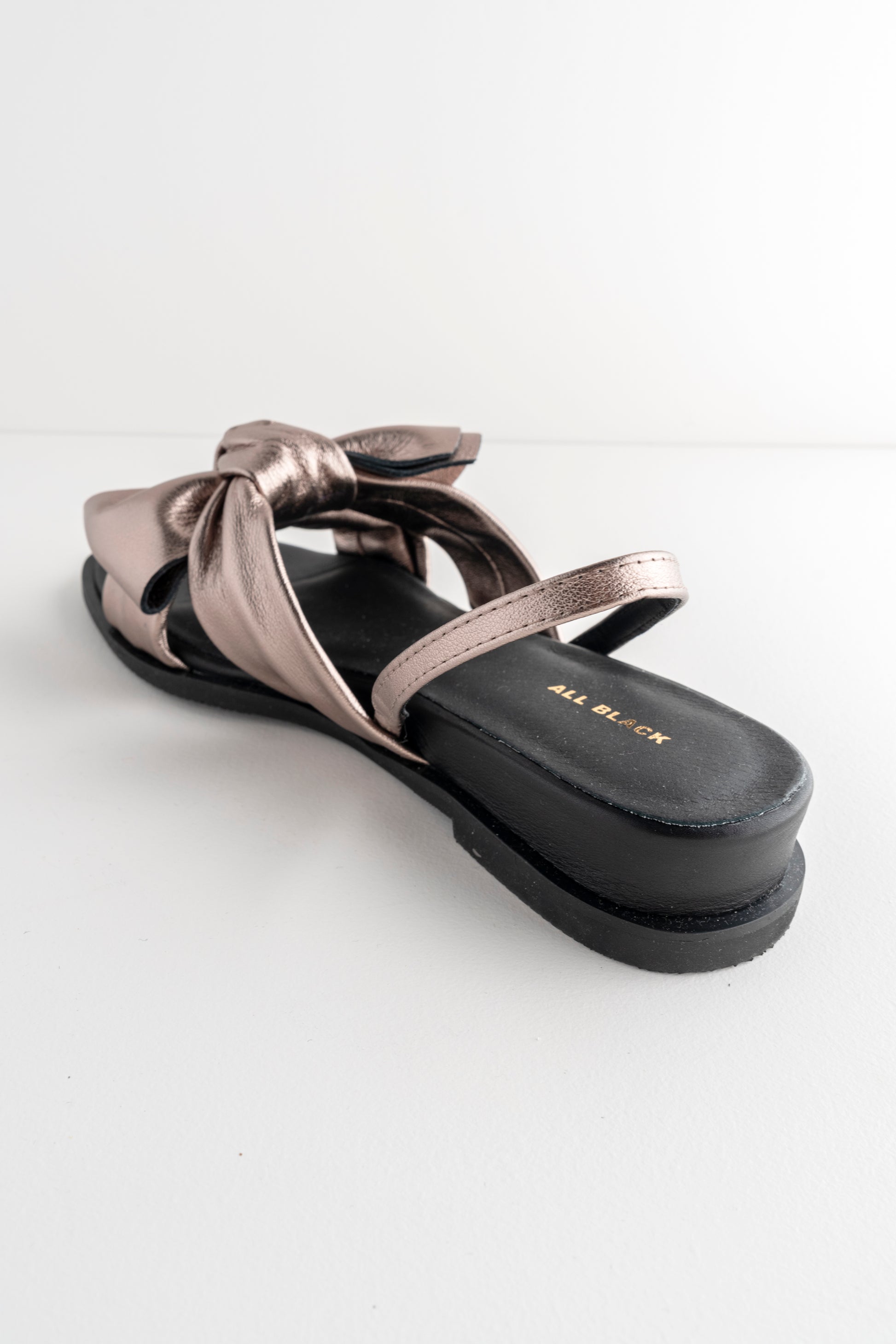 All Black Nu Bow & Sling Show, Pewter 
