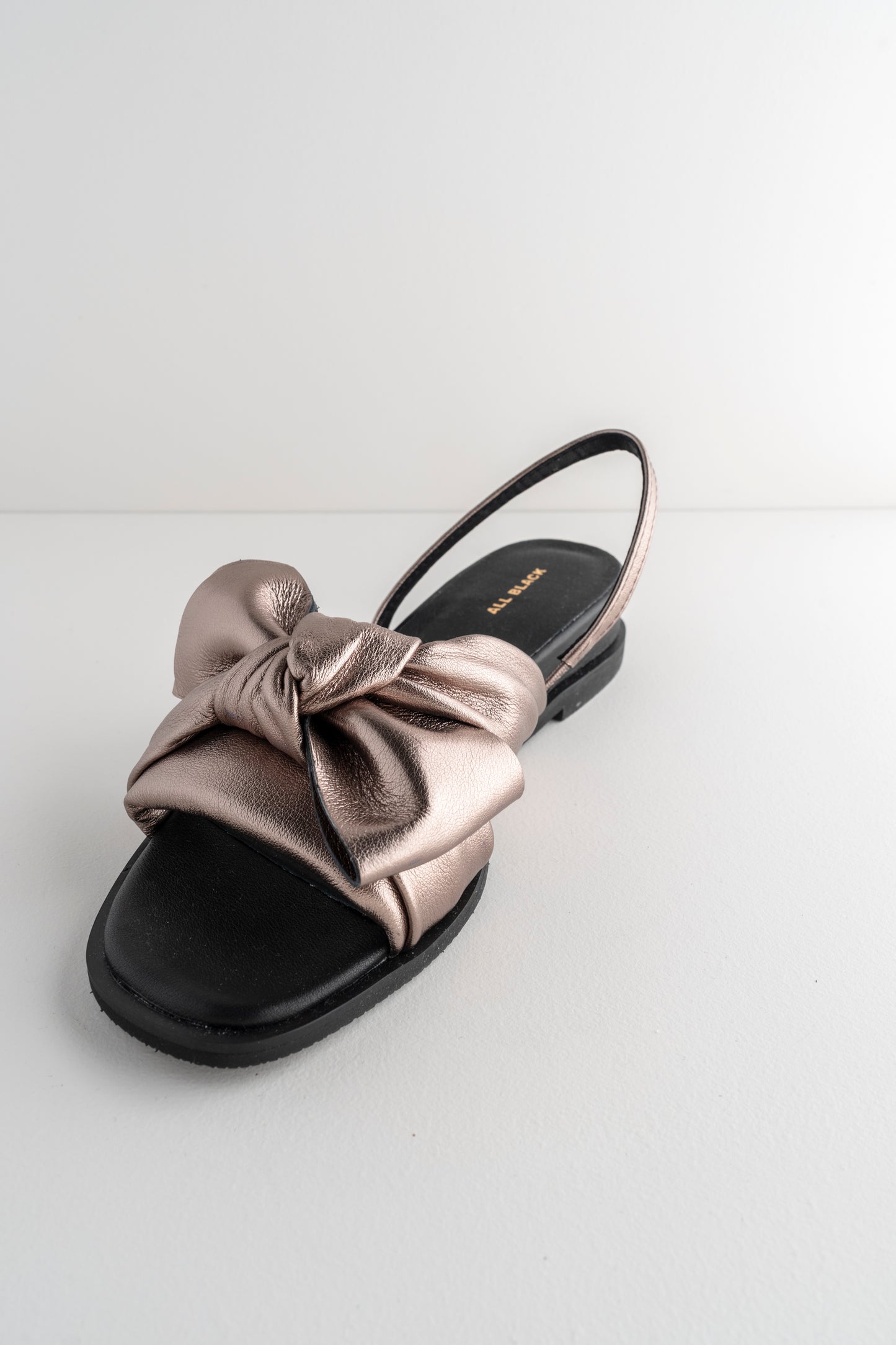 All Black Nu Bow & Sling Show, Pewter 