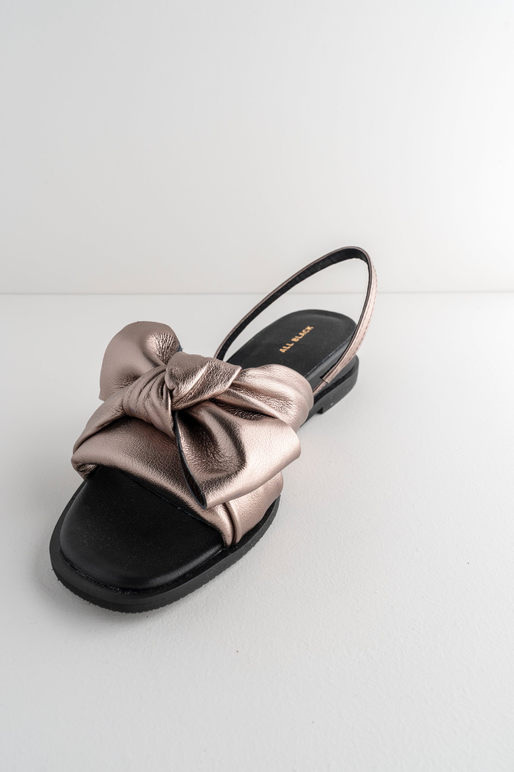 All Black Nu Bow & Sling Show, Pewter 
