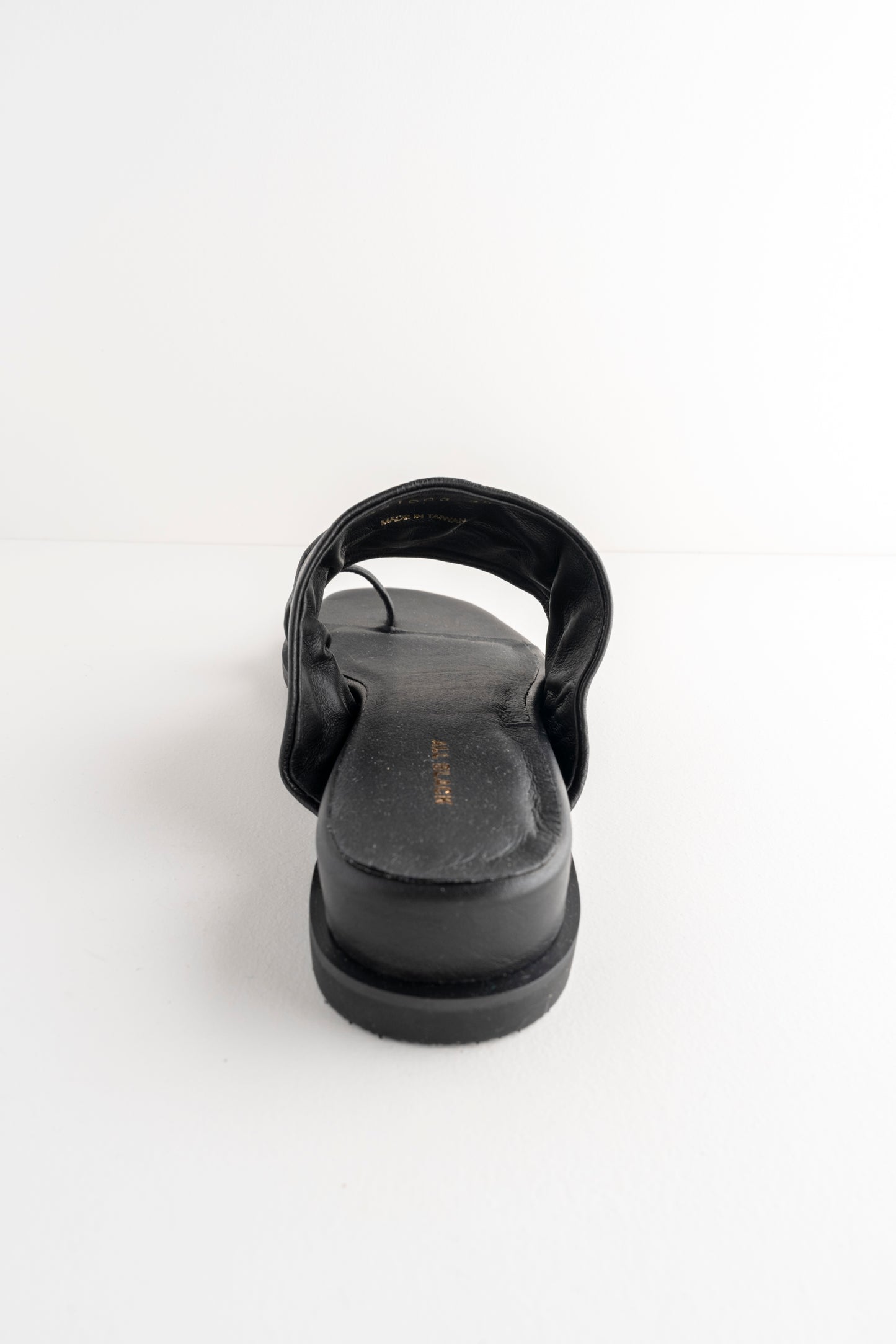 All Black Gathered Slide, Black 