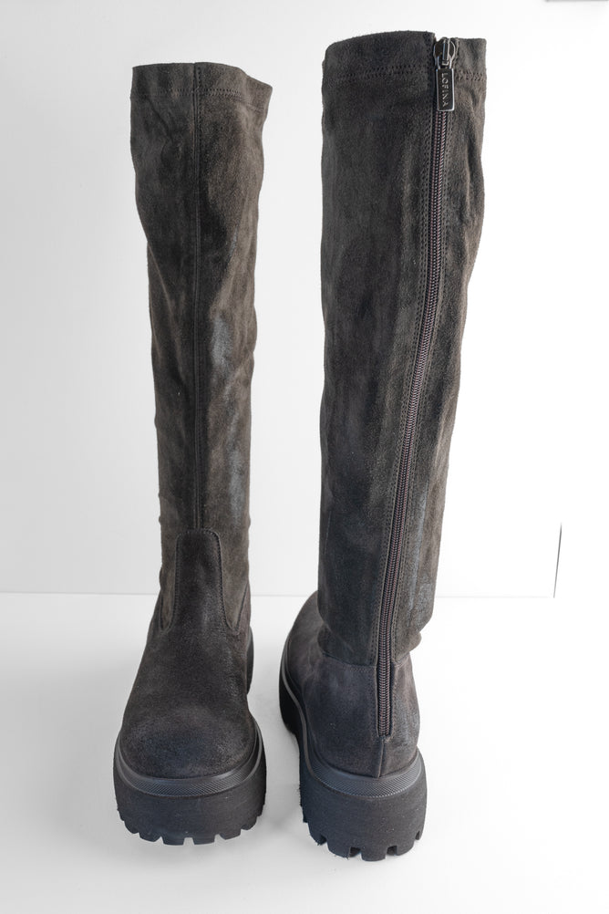 Lofina Stretch Suede Tall Boot, Moro 