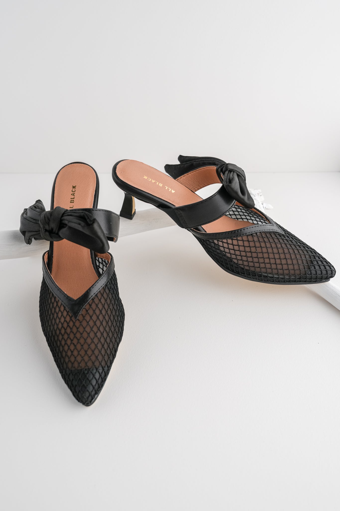All Black Side Bow Mule, Black 