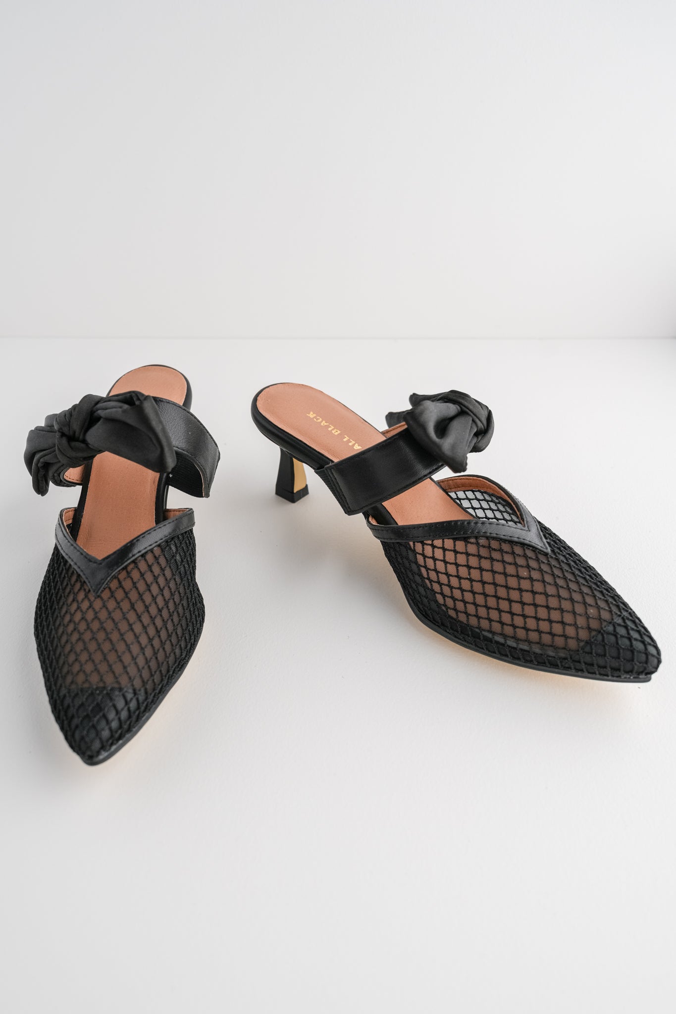 All Black Side Bow Mule, Black 