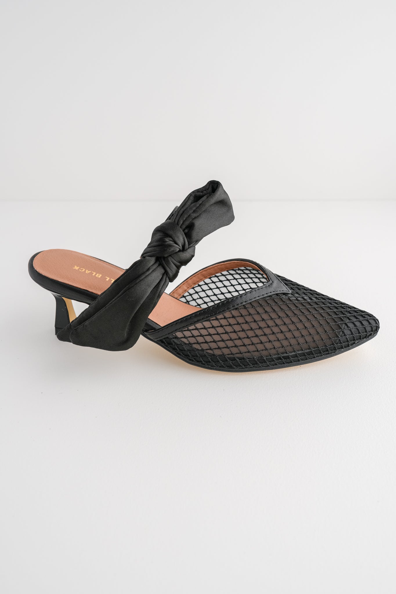 All Black Side Bow Mule, Black 