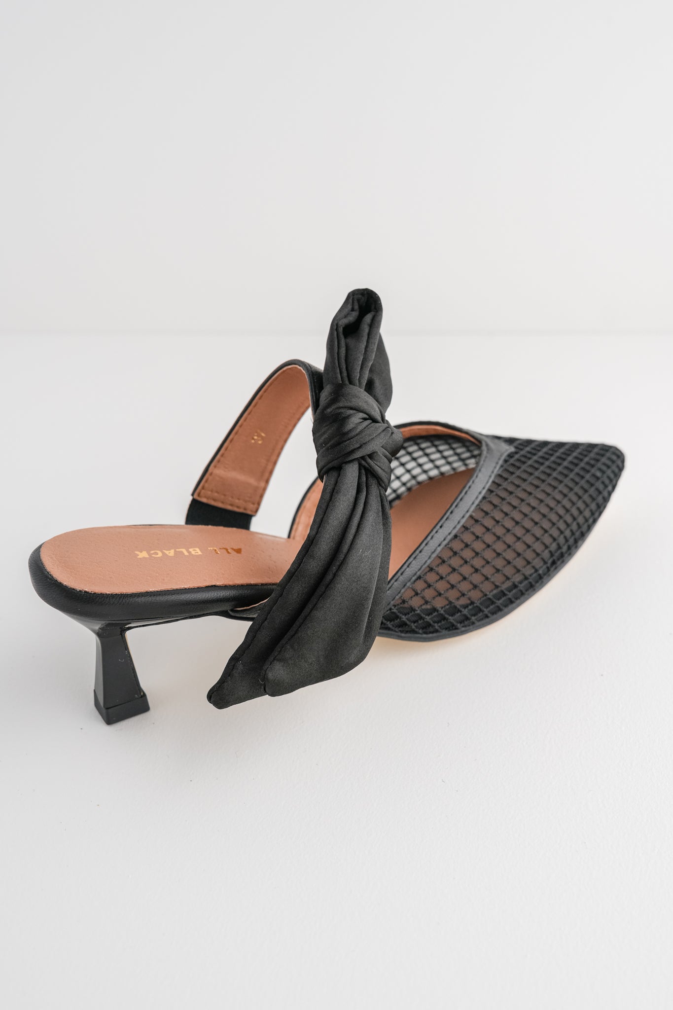 All Black Side Bow Mule, Black 