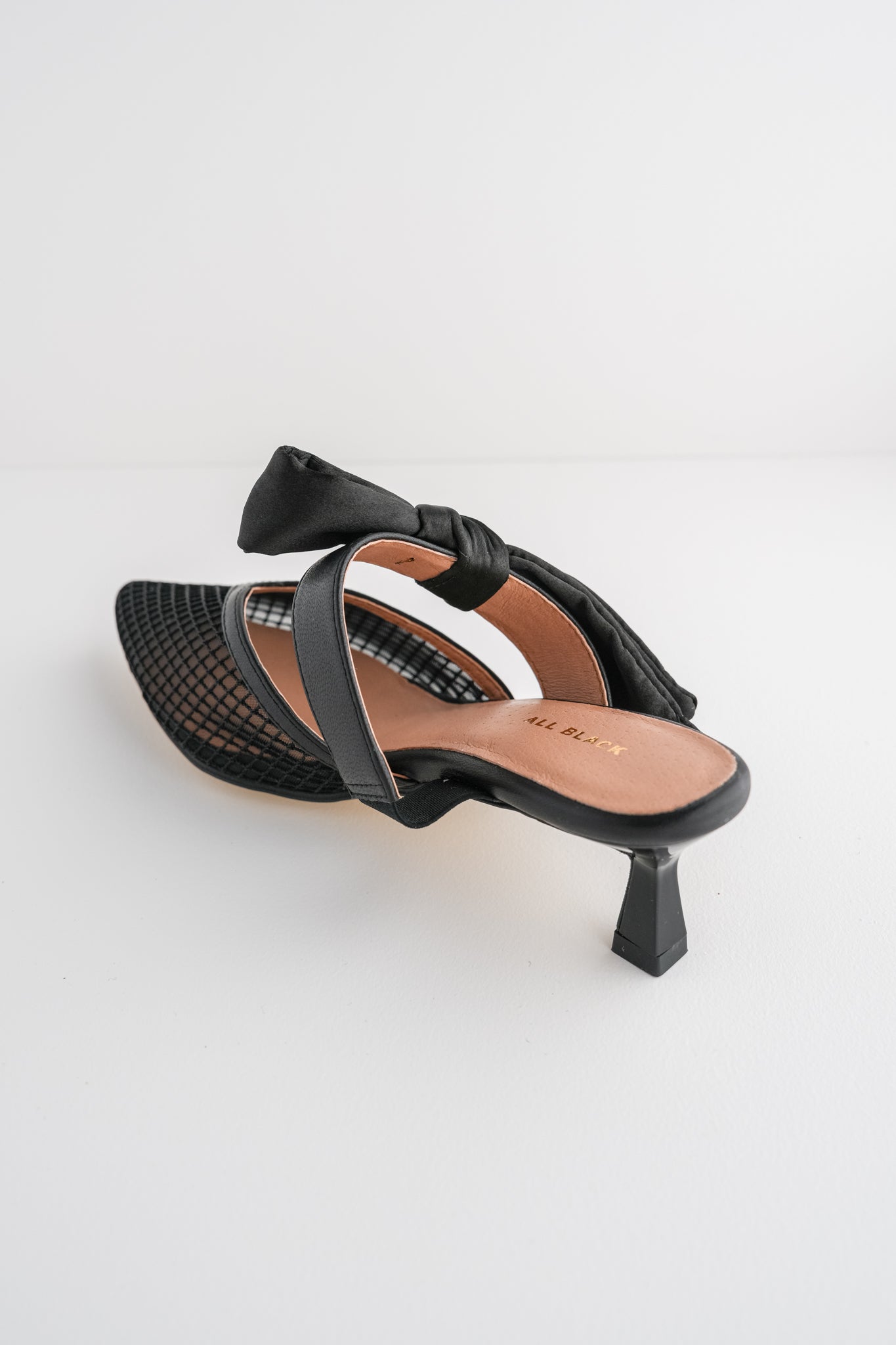 All Black Side Bow Mule, Black 