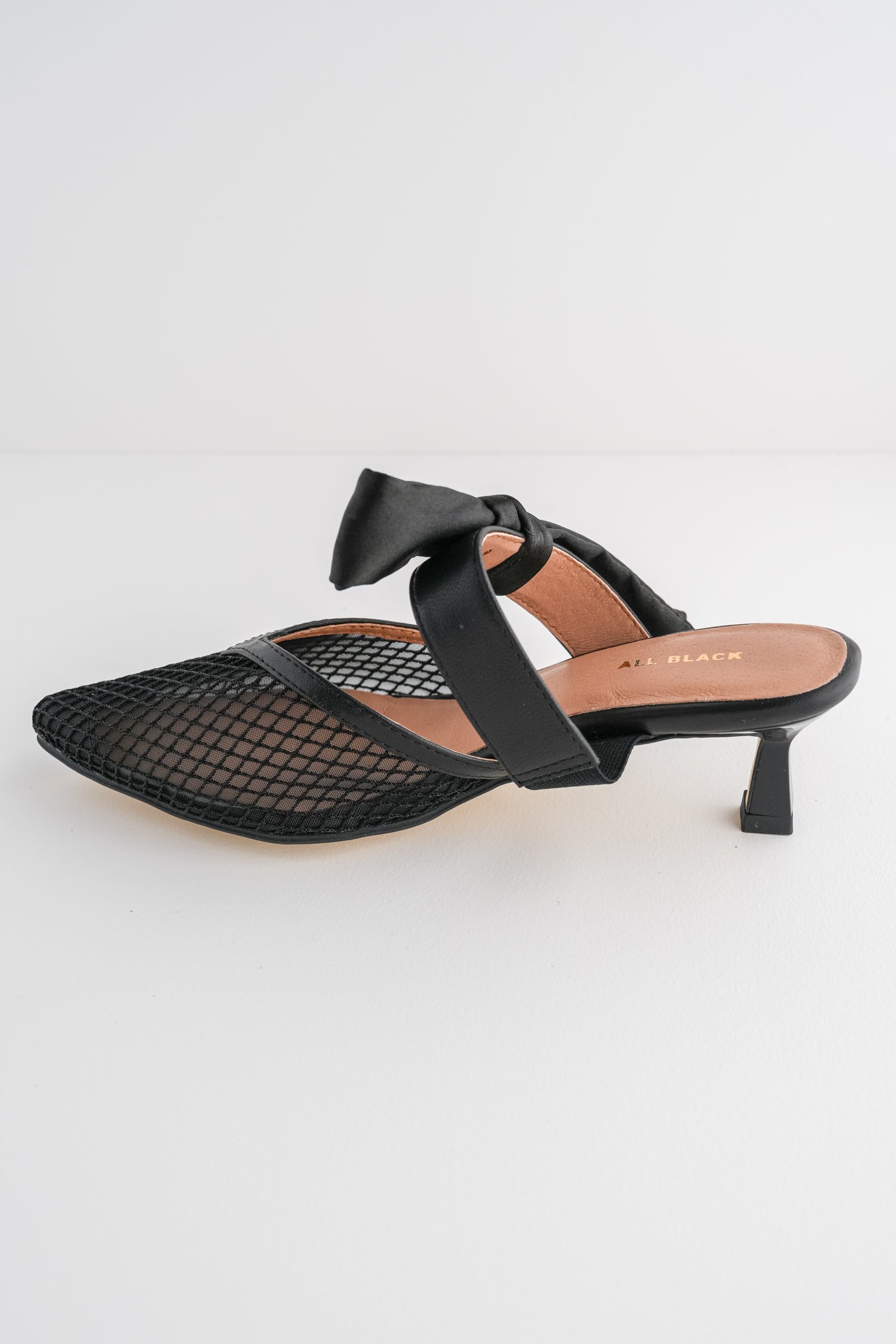 All Black Side Bow Mule, Black 