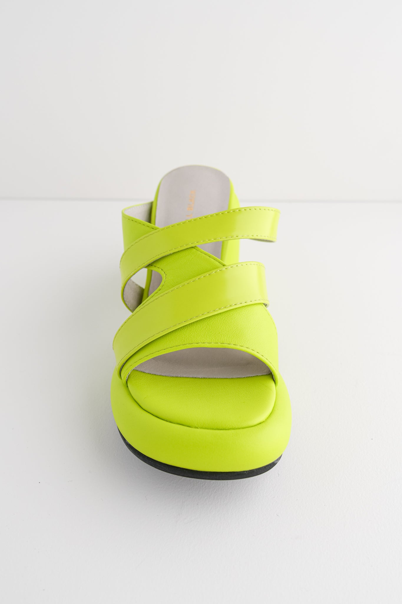 All Black Mod Overlay Heels, Lime 