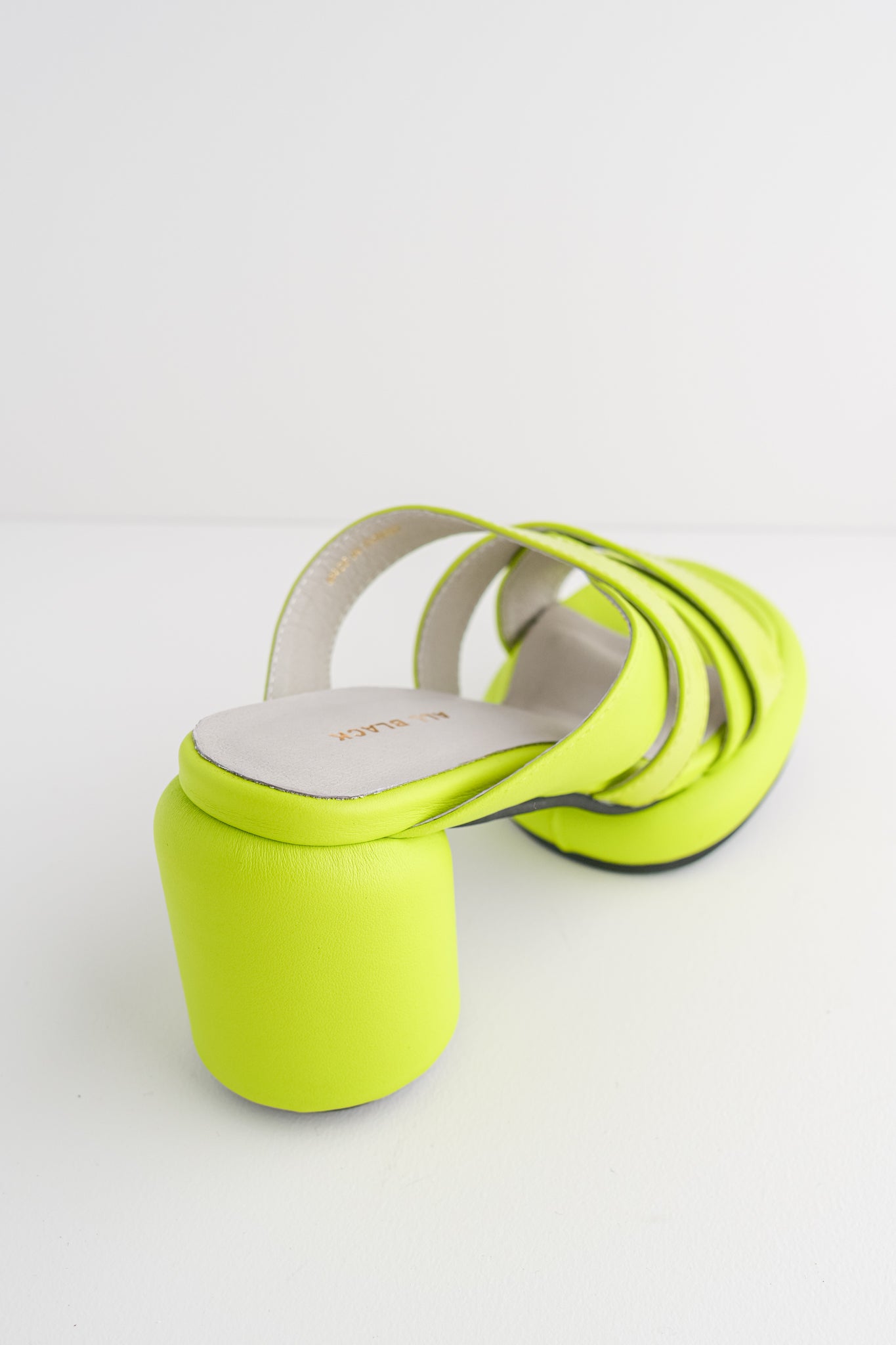 All Black Mod Overlay Heels, Lime 