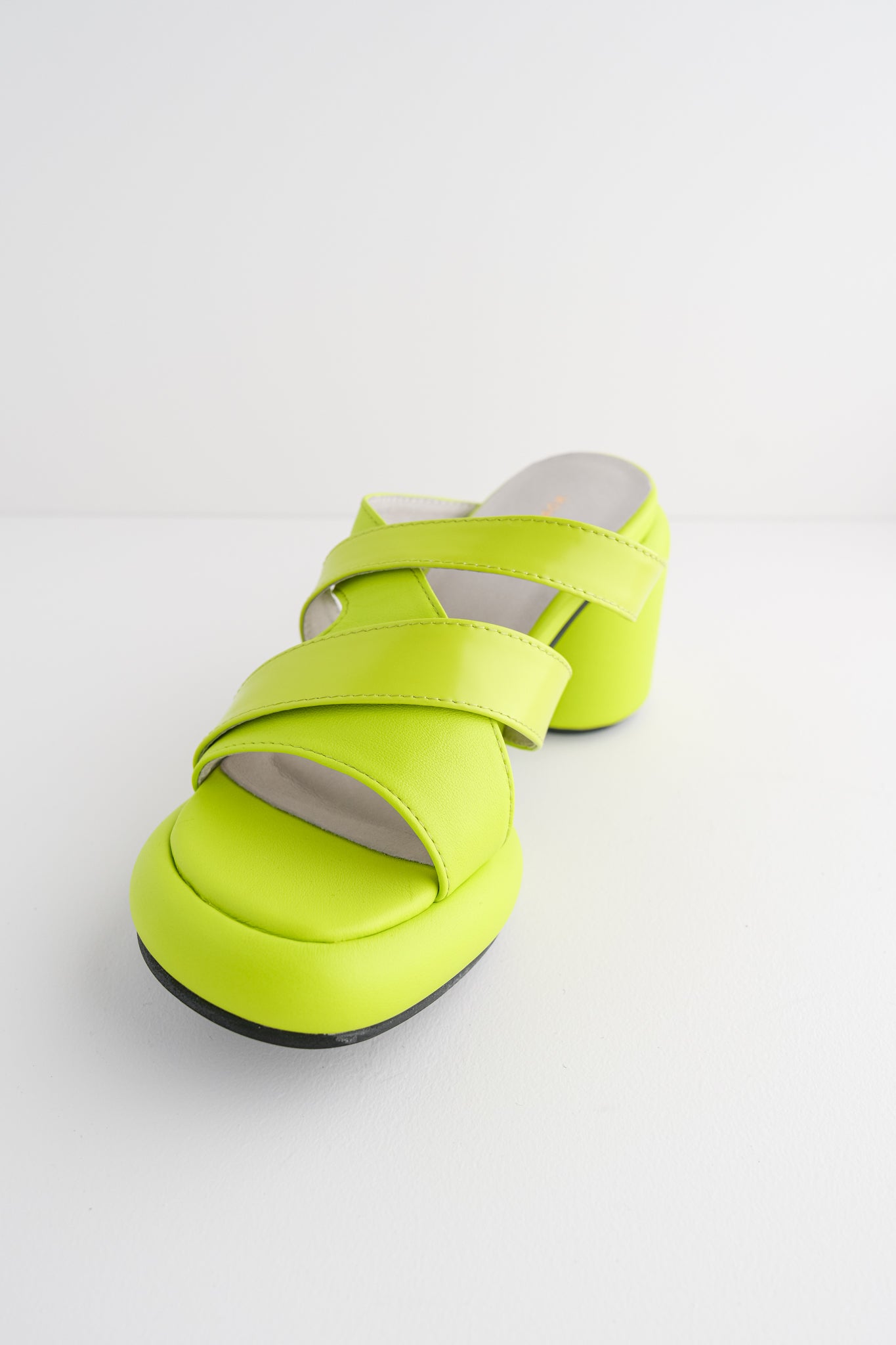 All Black Mod Overlay Heels, Lime 