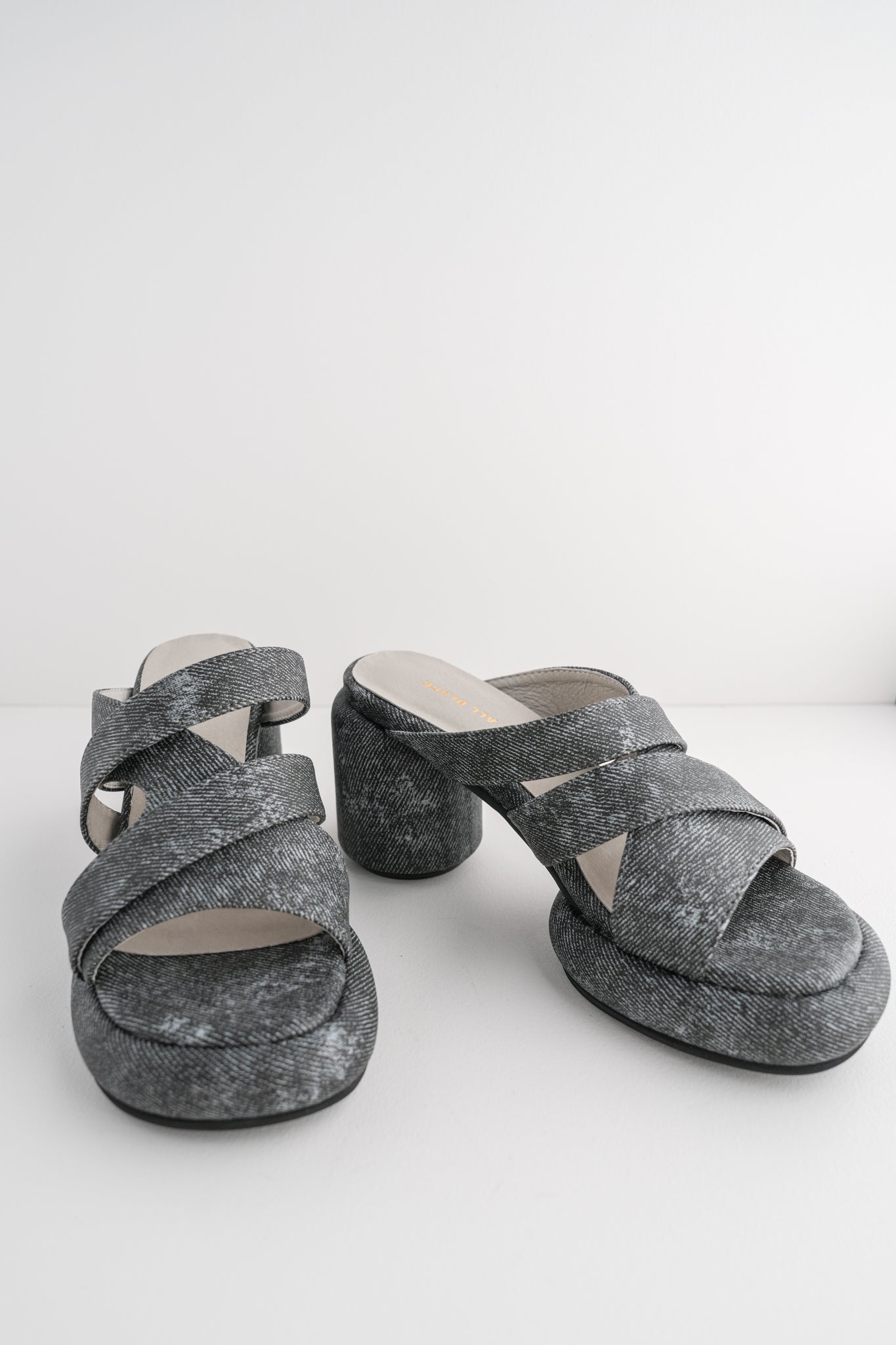 All Black Mod Overlay Heels, Dark Denim 
