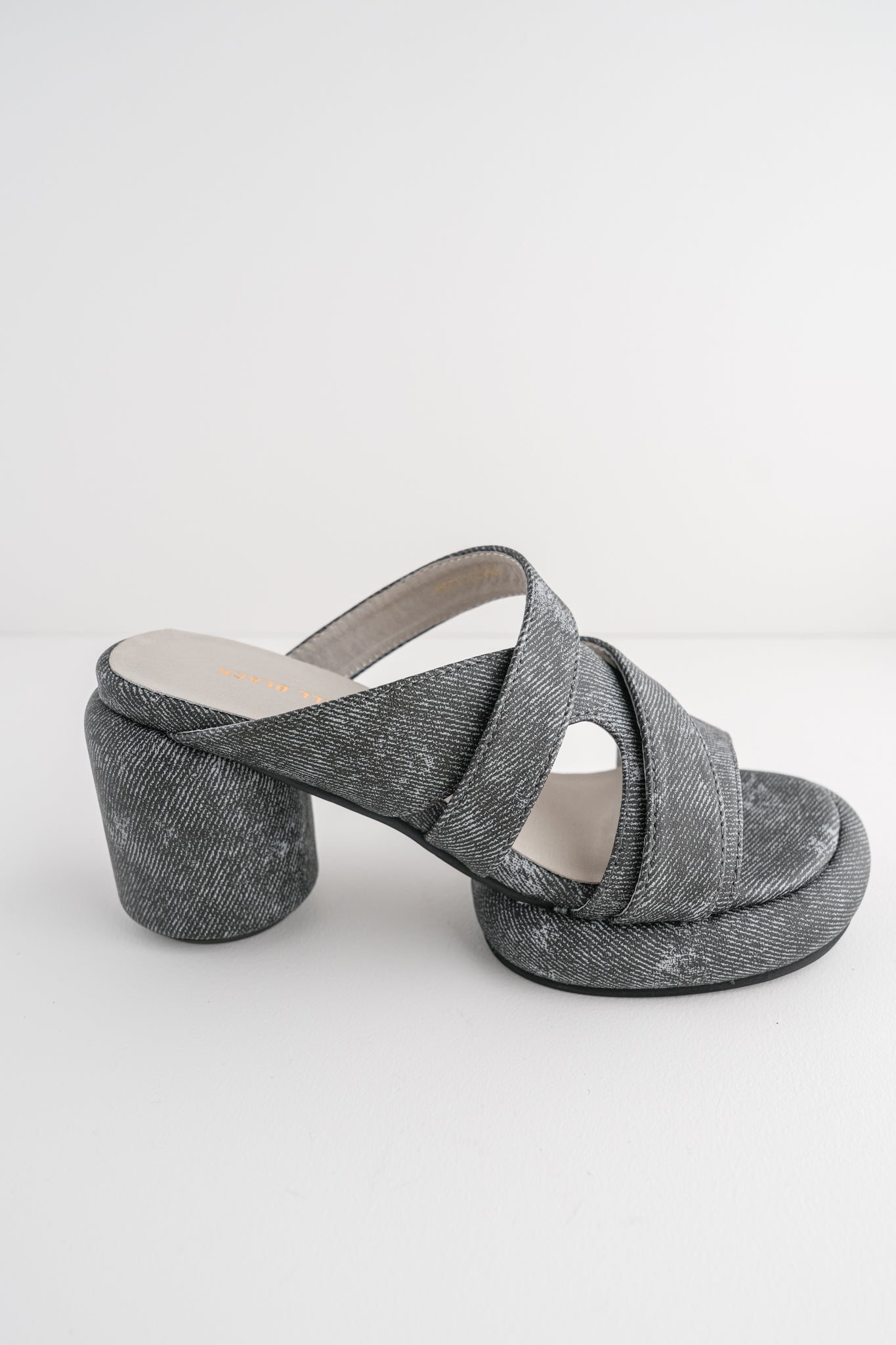 All Black Mod Overlay Heels, Dark Denim 