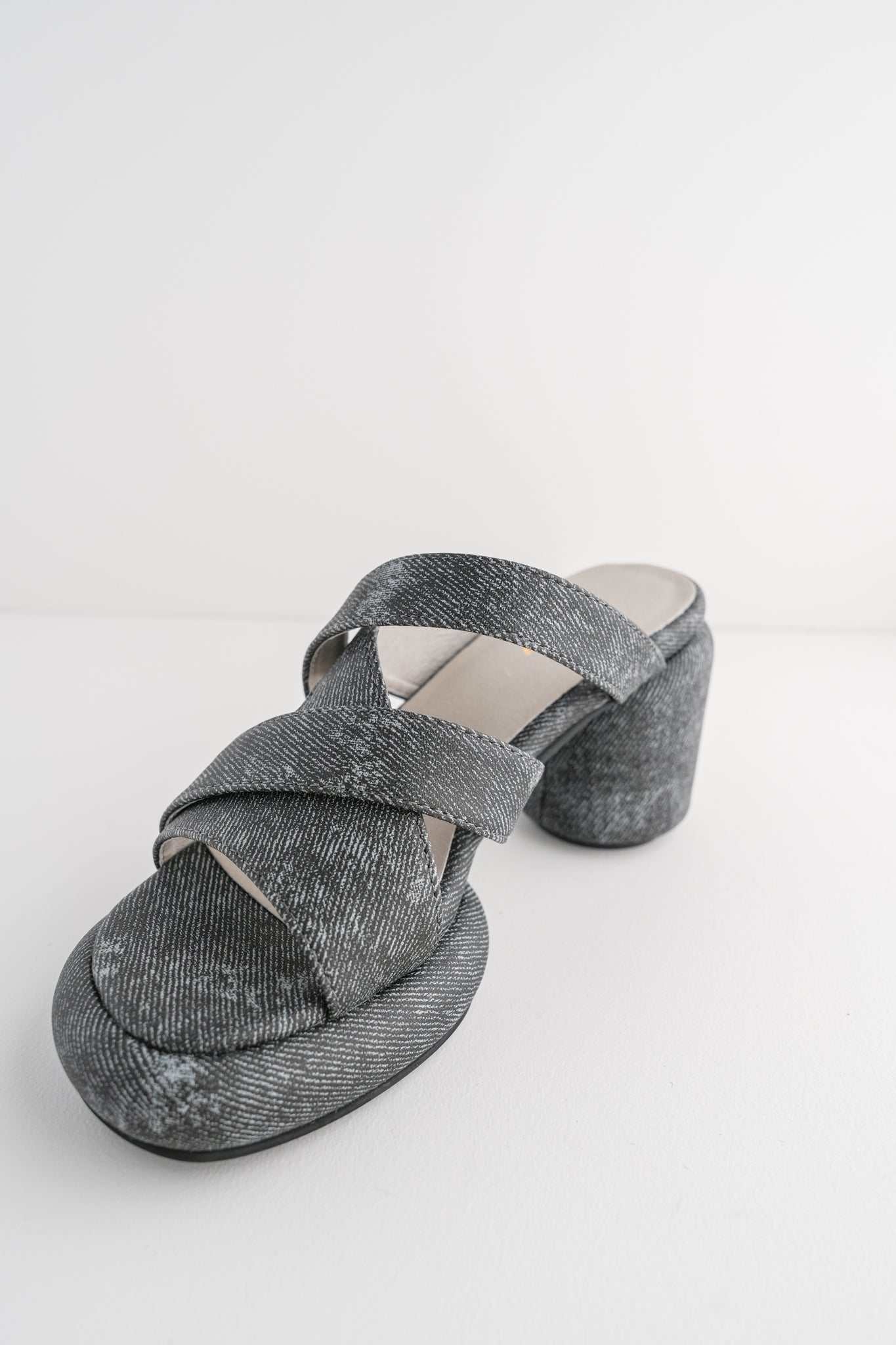 All Black Mod Overlay Heels, Dark Denim 