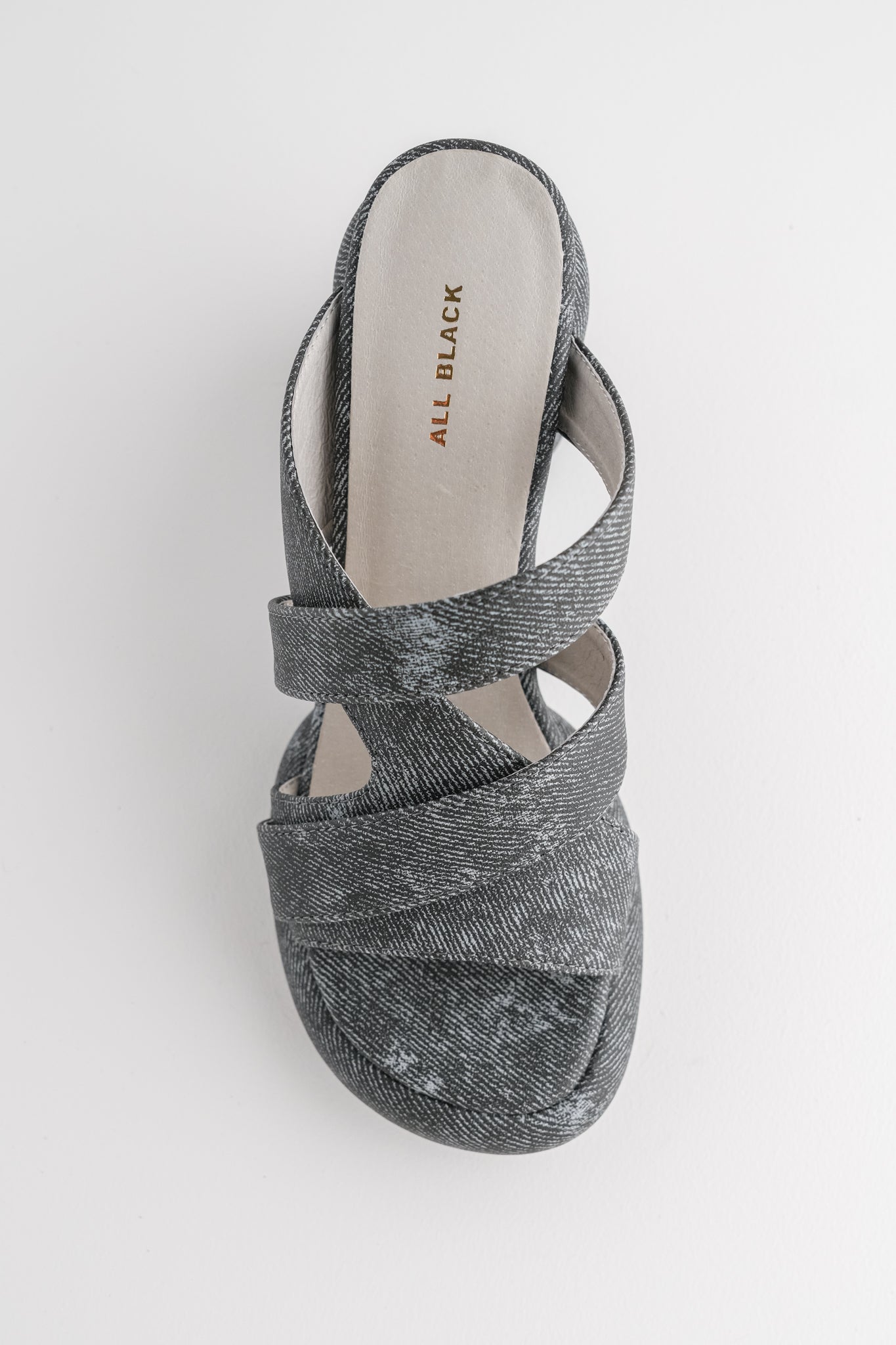 All Black Mod Overlay Heels, Dark Denim 