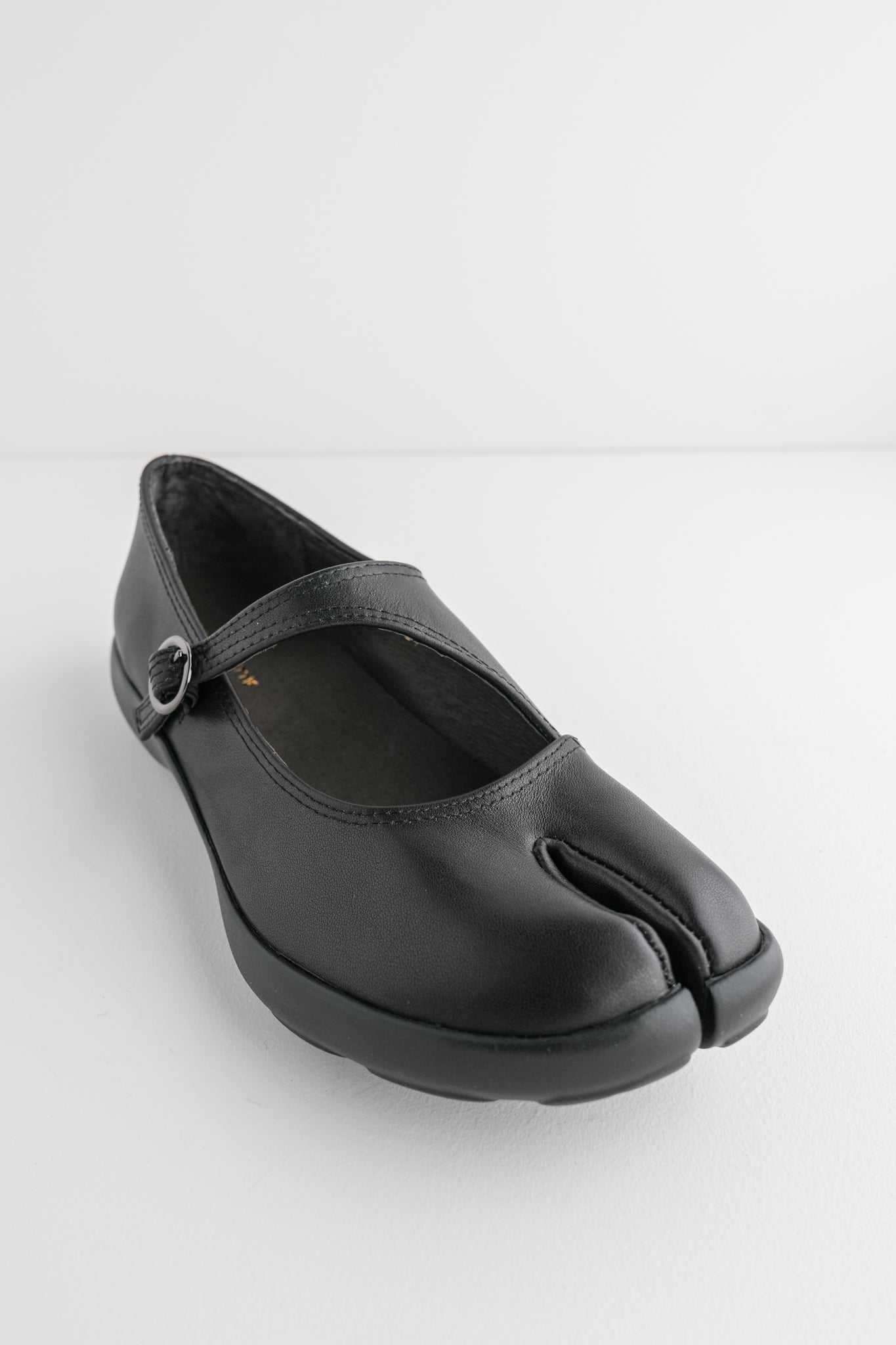 All Black Split-Toe Mary Janes, Black 
