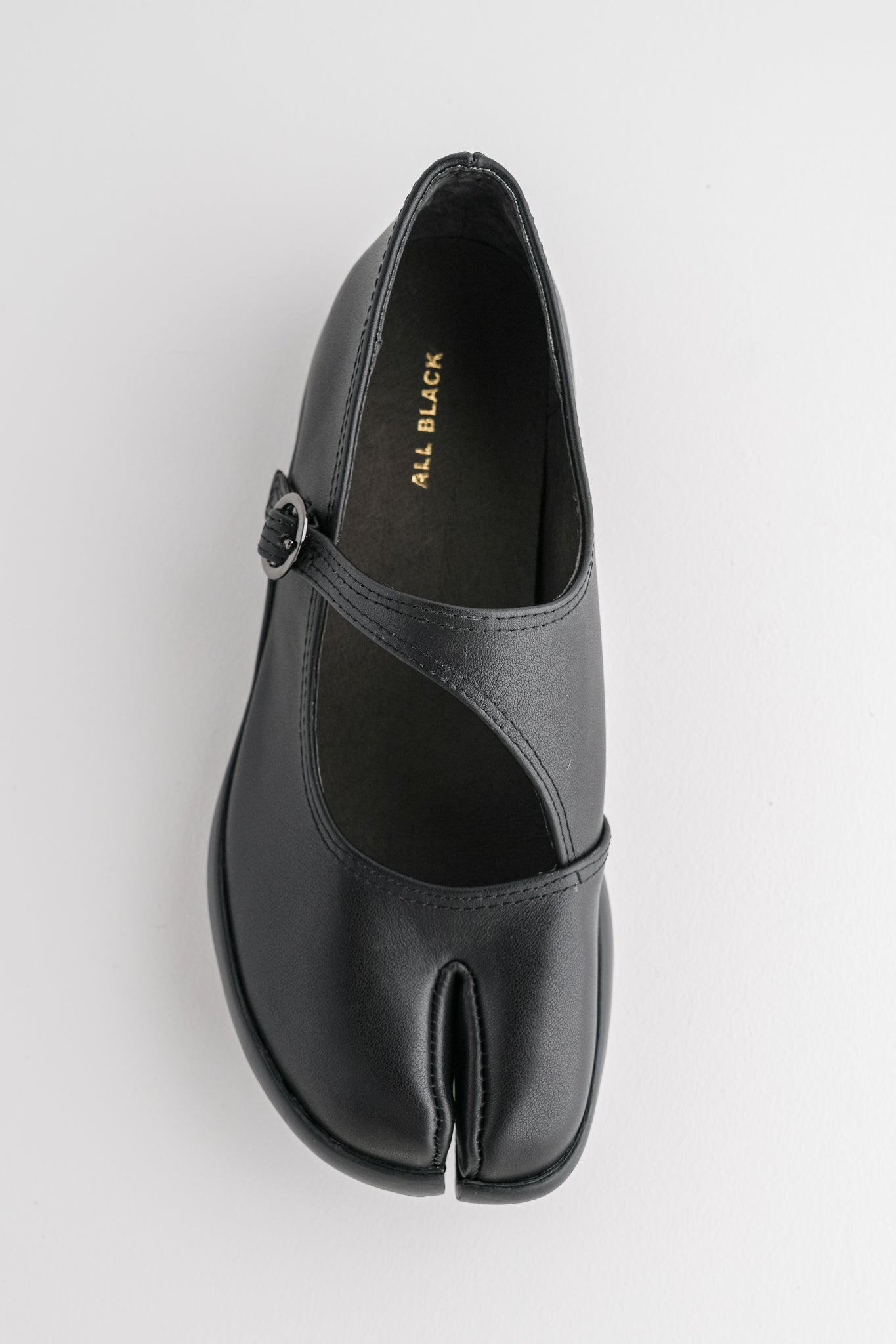 All Black Split-Toe Mary Janes, Black 