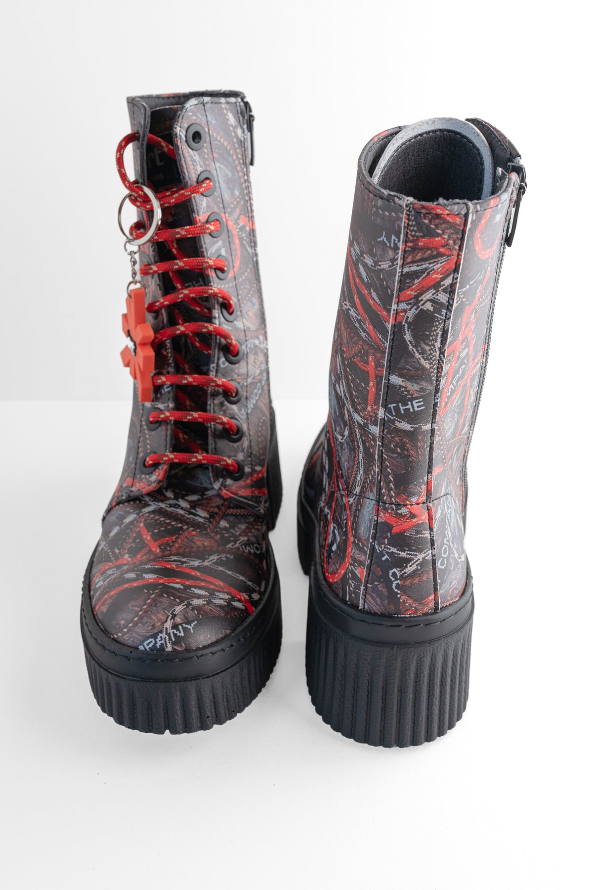 Art Fantasy Laces Boot, Black/Red 