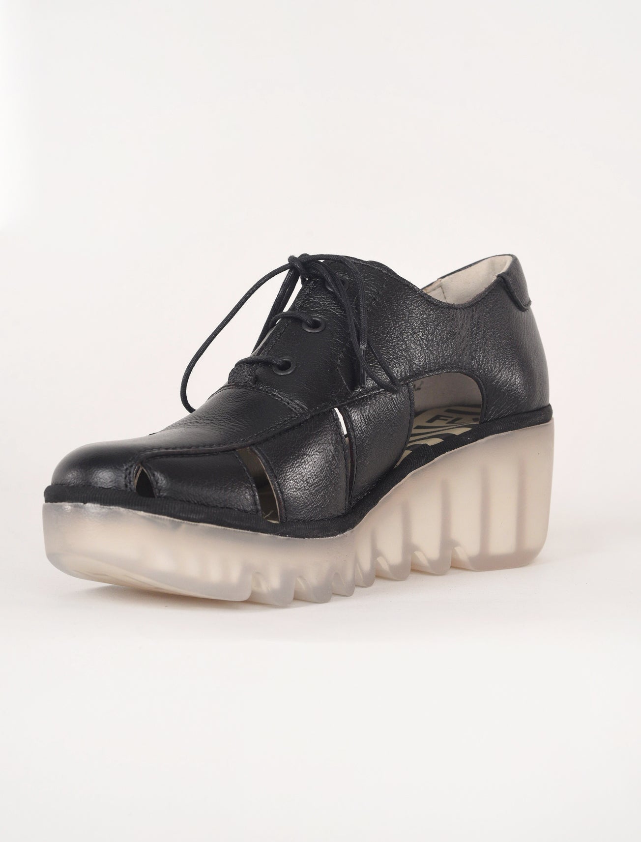 Fly London Bogi Platform Oxford, Black 