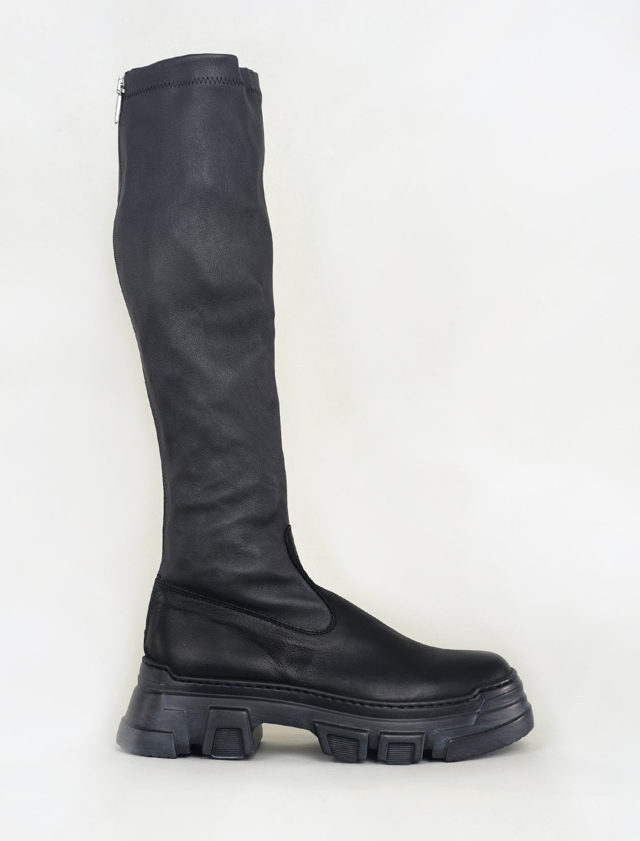 Lofina Tall Two-Tone Stretchy Boot, Black/Anthracite 