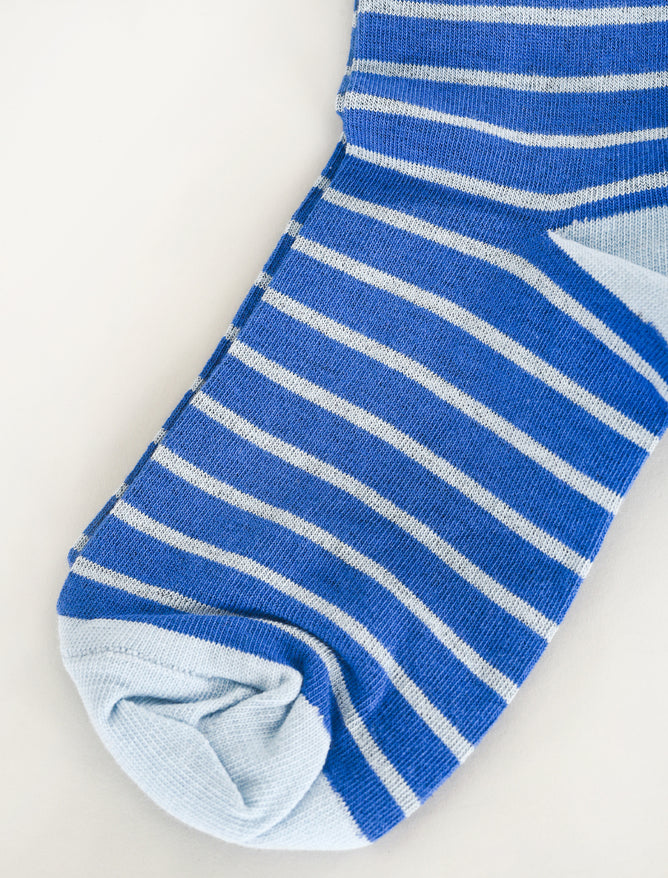 Alessandro Aste AA Classic Stripe Socks, Cobalt/Powder Blue One Size Cobalt