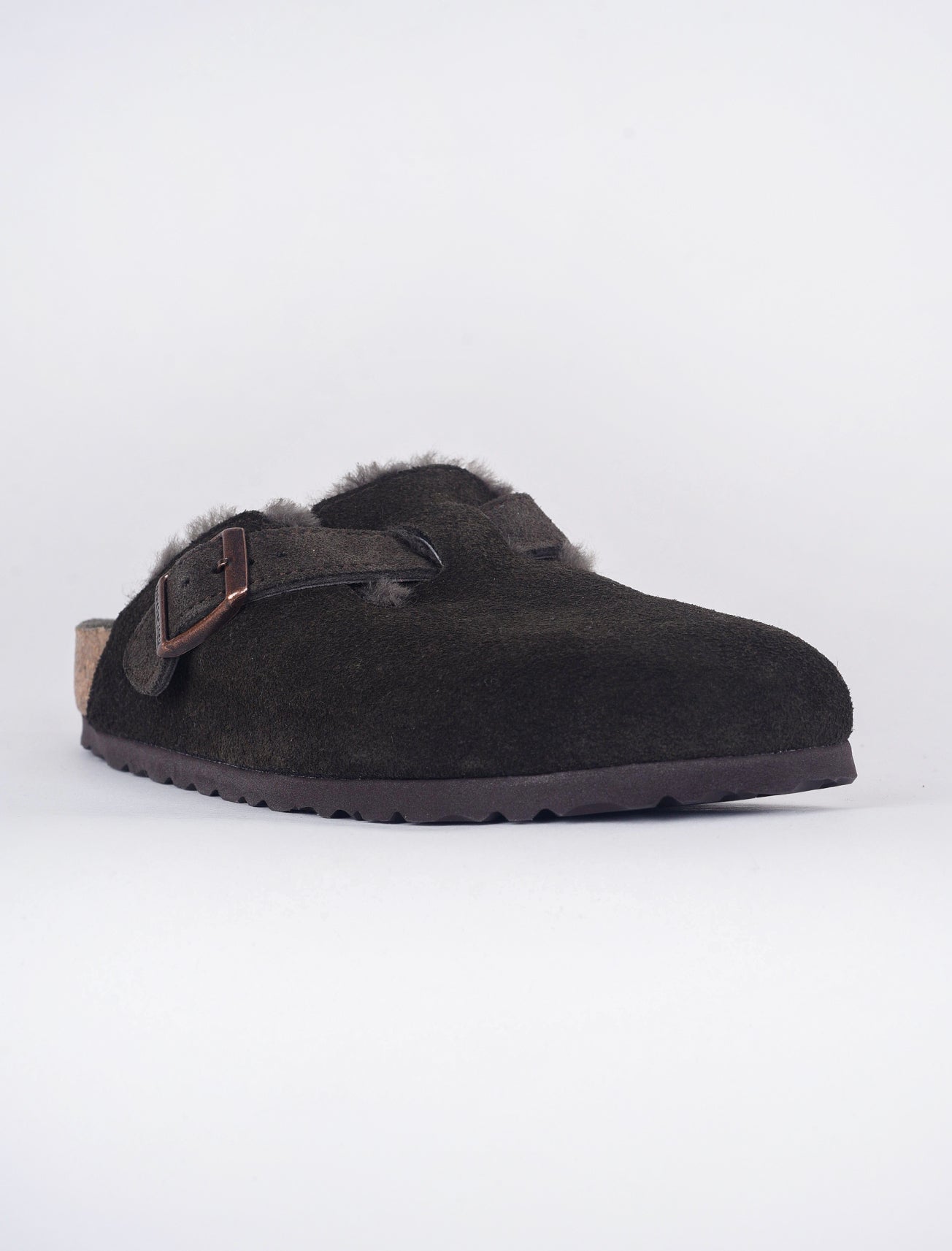 Birkenstock Boston Shearling Clog, Mocha Suede 