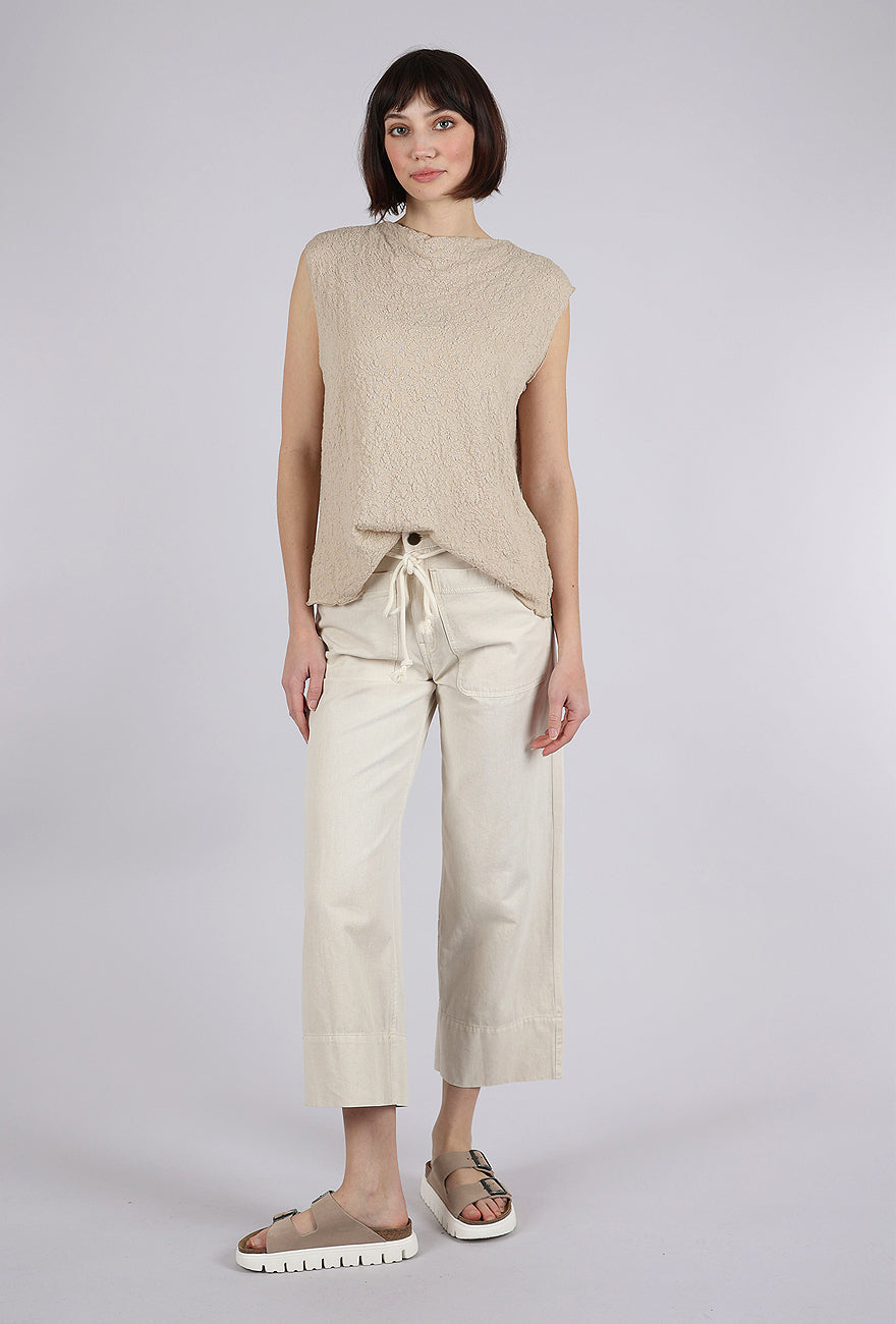 By Basics Merino Bubble Wool Boxy Top, Almond Milk 