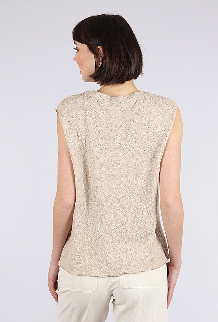 By Basics Merino Bubble Wool Boxy Top, Almond Milk 