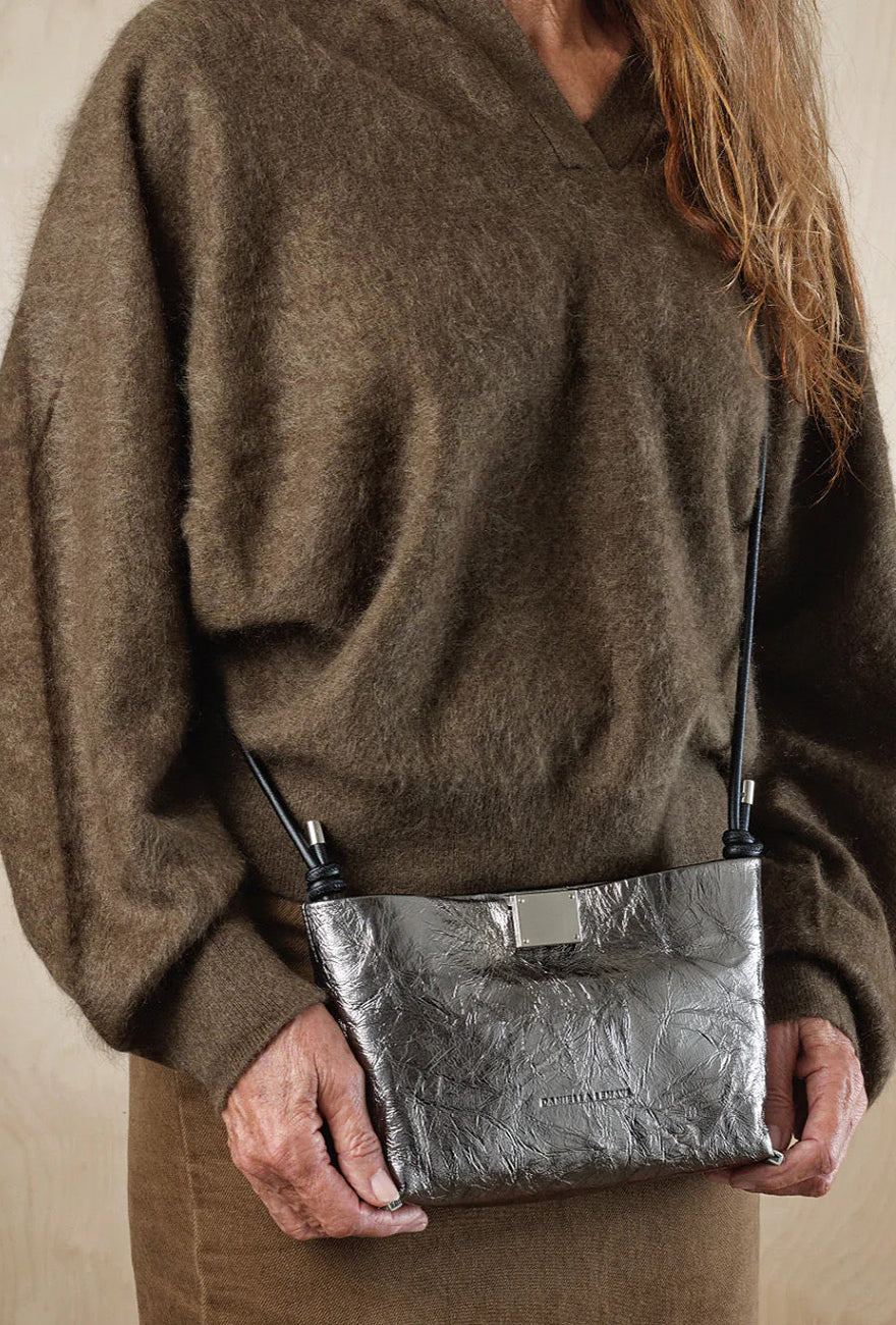 Daniella Lehavi Capri Clutch, Wrinkled Metal 