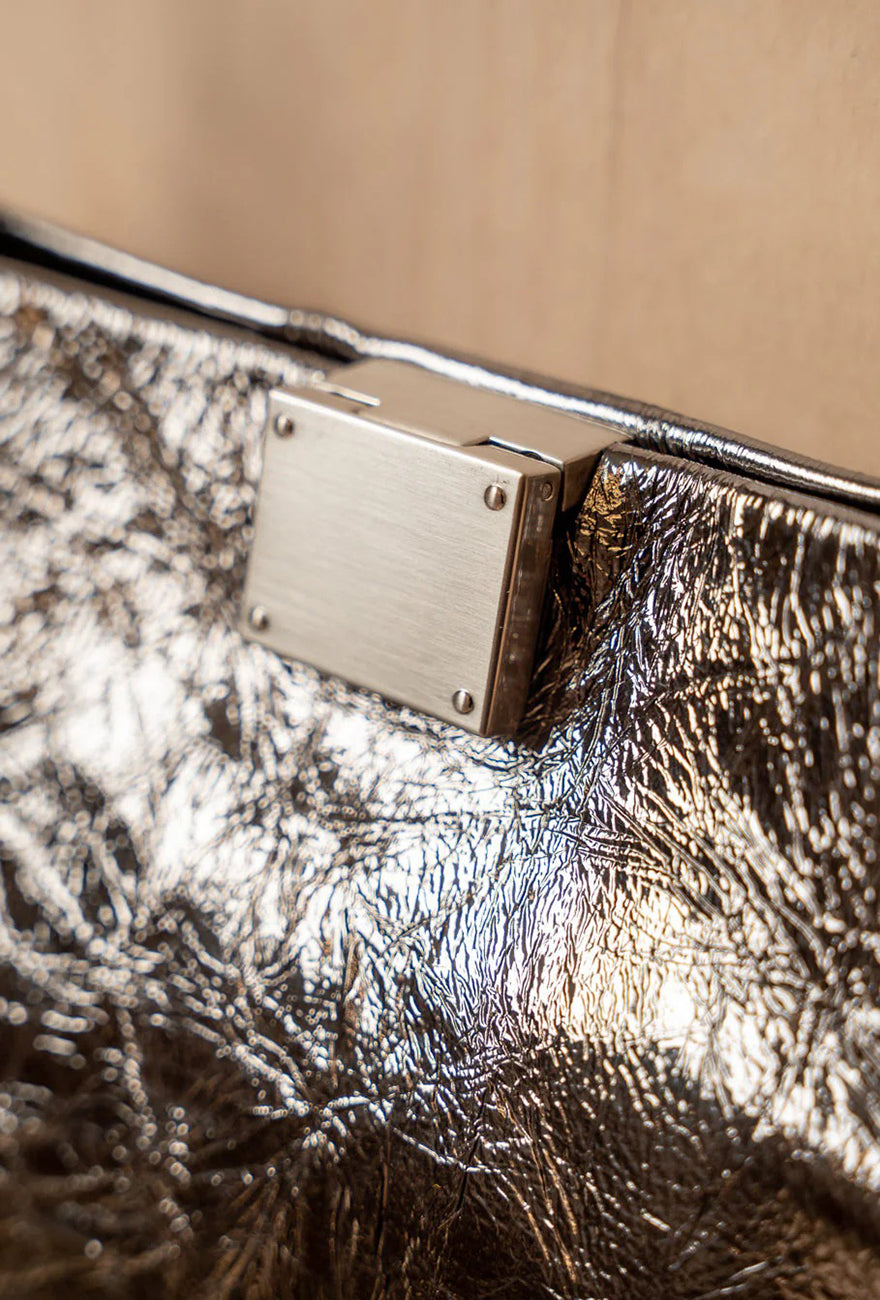 Daniella Lehavi Capri Clutch, Wrinkled Metal 