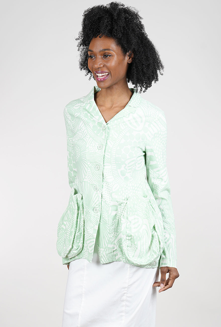 Rundholz Sig Stretch Spread Collar Jacket, Lime Print 