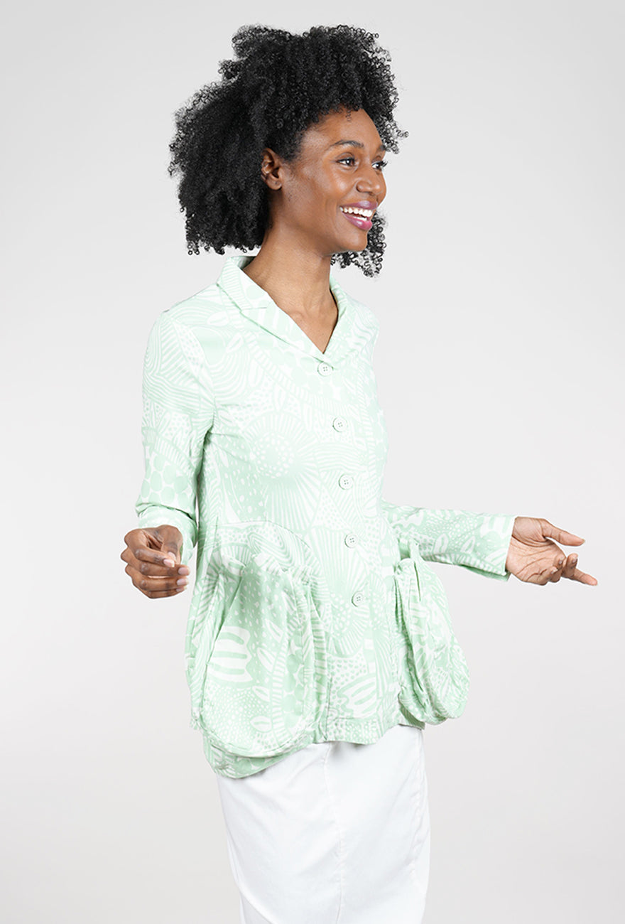 Rundholz Sig Stretch Spread Collar Jacket, Lime Print 
