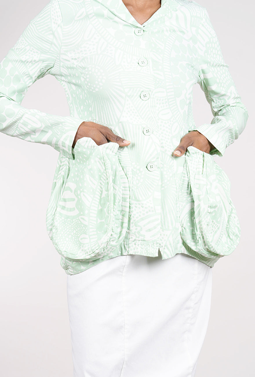 Rundholz Sig Stretch Spread Collar Jacket, Lime Print 