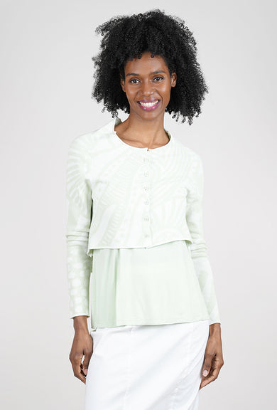 Rundholz Jacquard Crop Cardie, Lime 