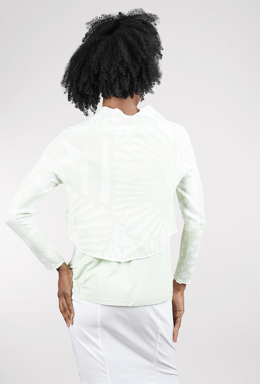 Rundholz Jacquard Crop Cardie, Lime 