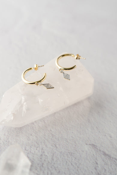 Ela Rae Marquis Dangle Huggie Hoops Earrings 