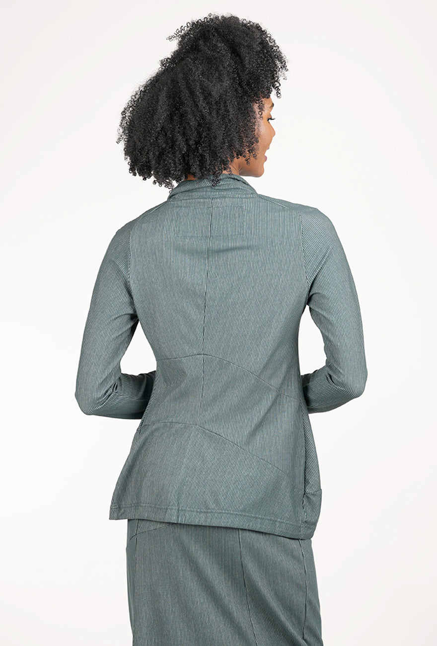 Rundholz Knit Texture Ridge Zip Jacket, Tree Stripe 