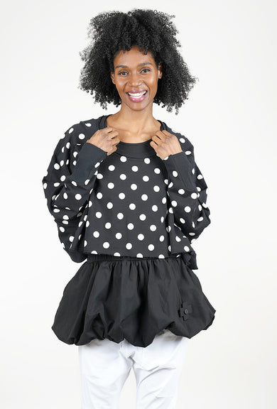 Pluslavie Wide Short Sweat, Black/White Dots 