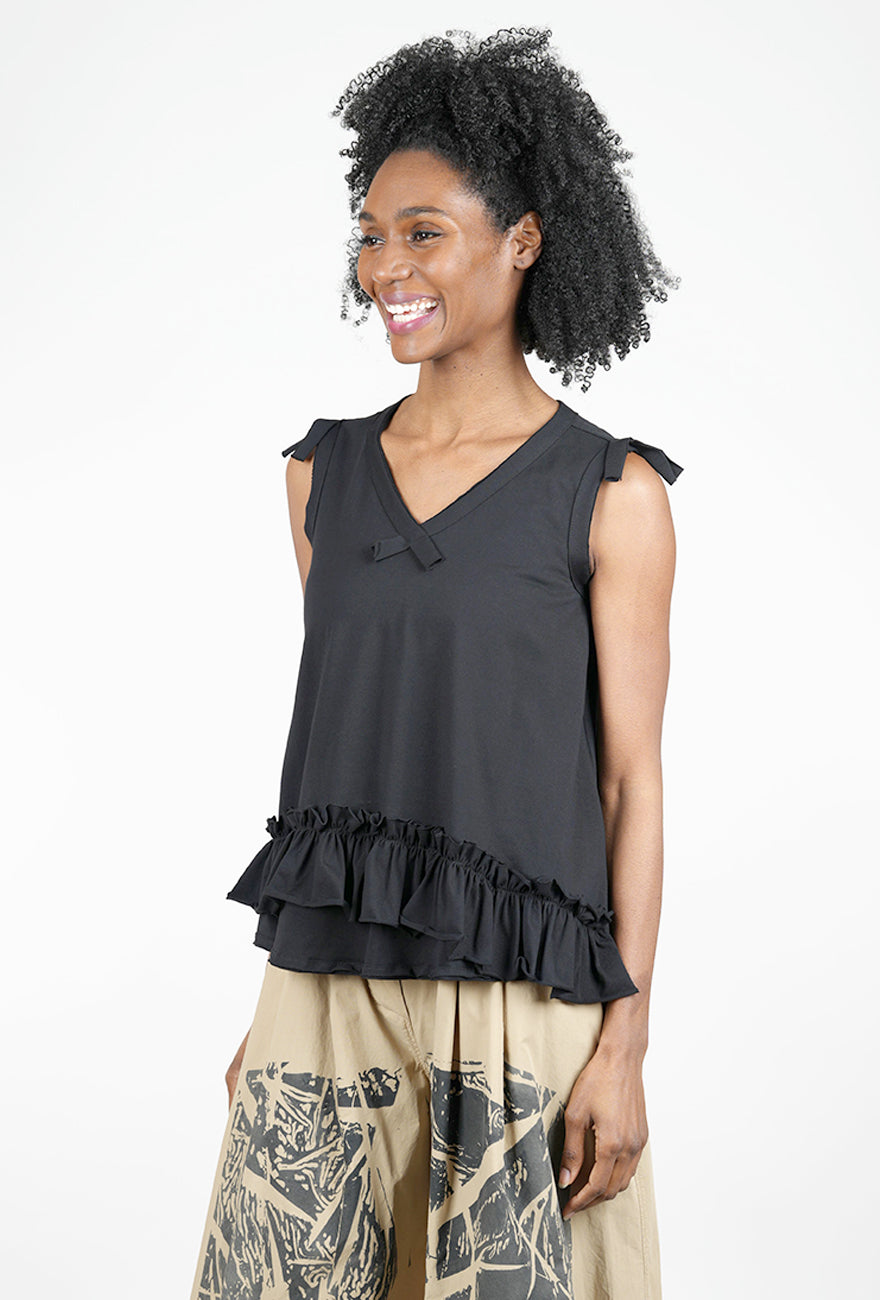 Kedziorek Ruffle Edge Tank, Black 
