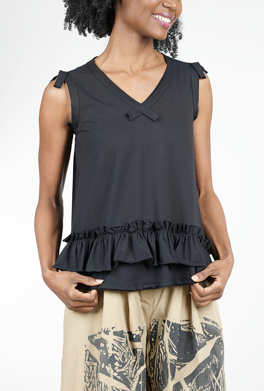 Kedziorek Ruffle Edge Tank, Black 