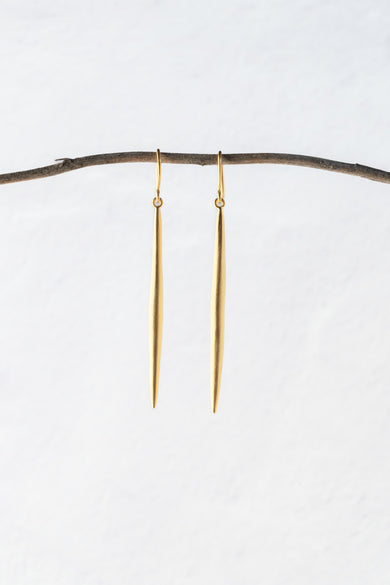 Jane Diaz Spike Drop Earrings, Gold Plate 