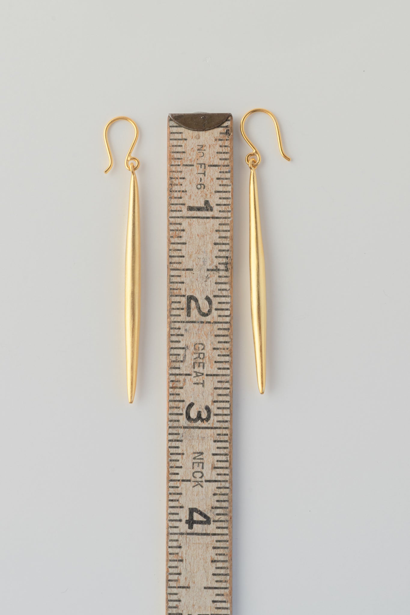 Jane Diaz Spike Drop Earrings, Gold Plate 