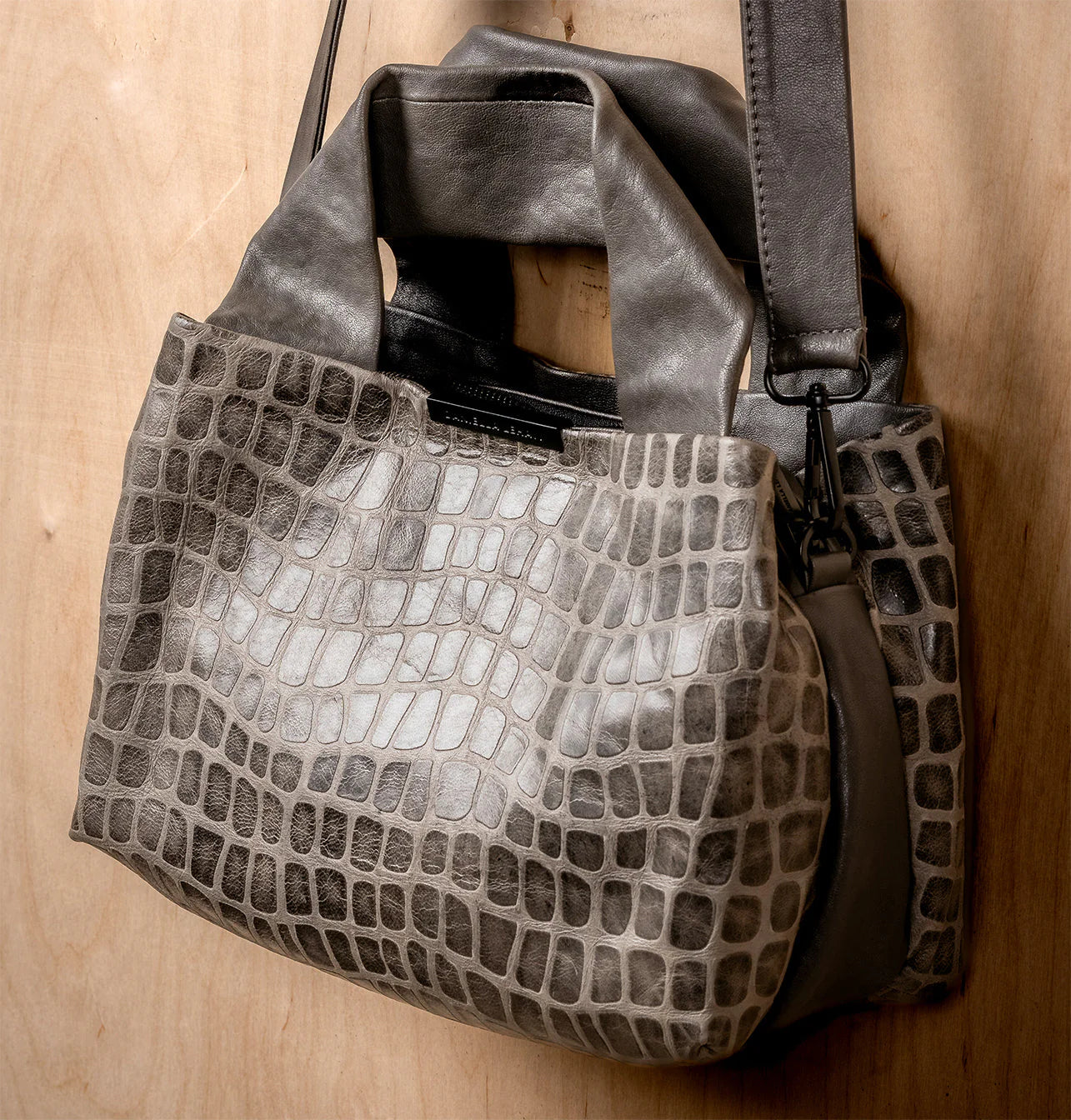 Daniella Lehavi Eveline Medium Satchel, Gray Mosaic 