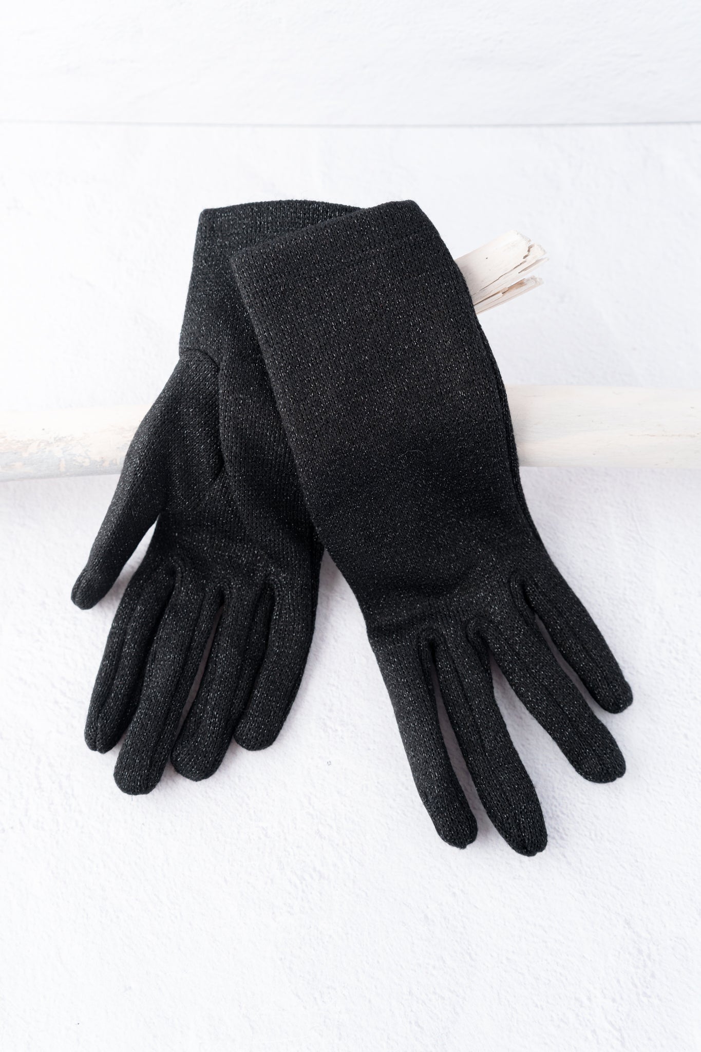 Santacana Madrid Stretch Knit Lurex Glove, Black 
