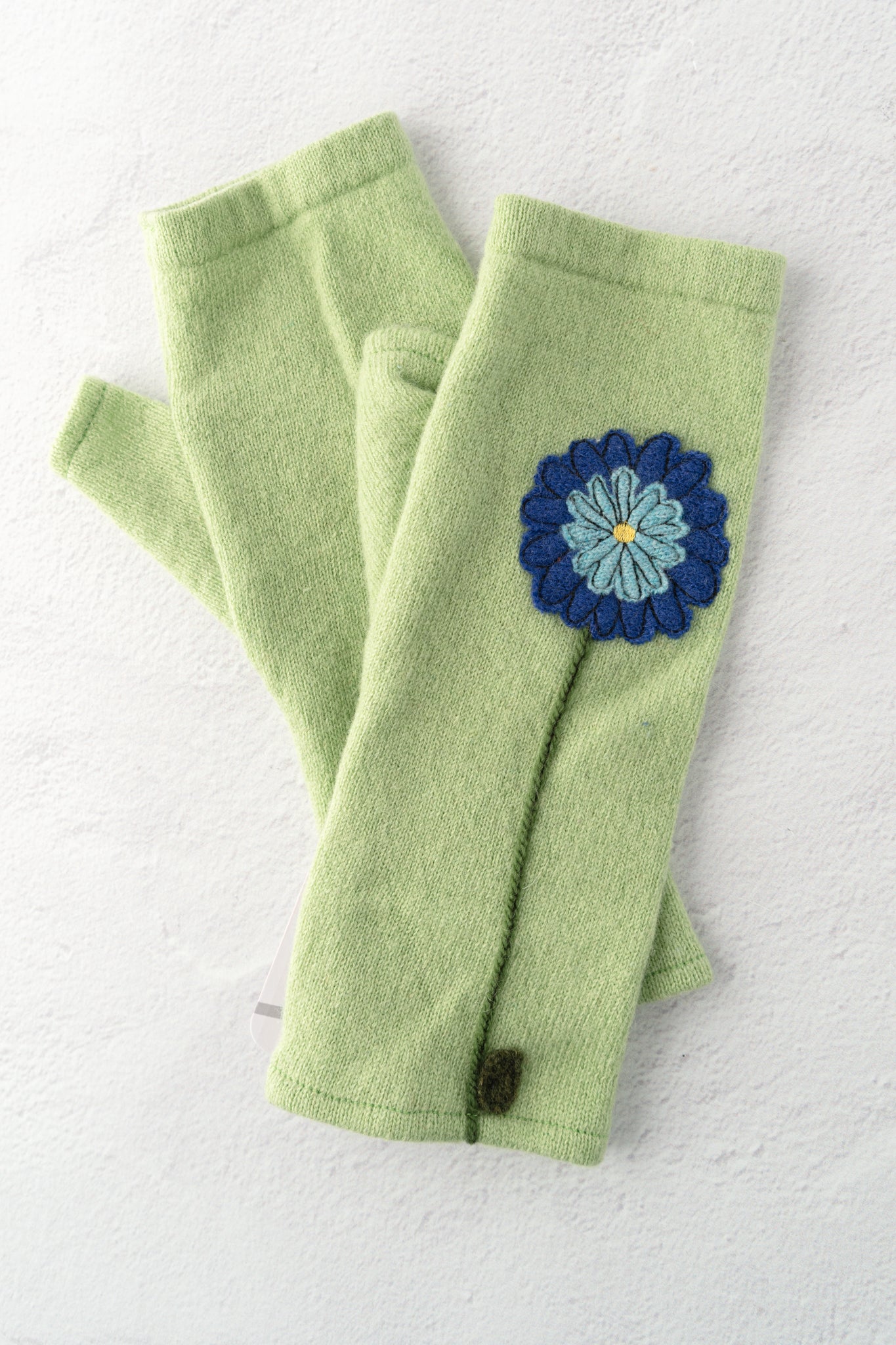 Sardine Recycled Cashmere Handwarmers, Zinnia/Blue/Green 